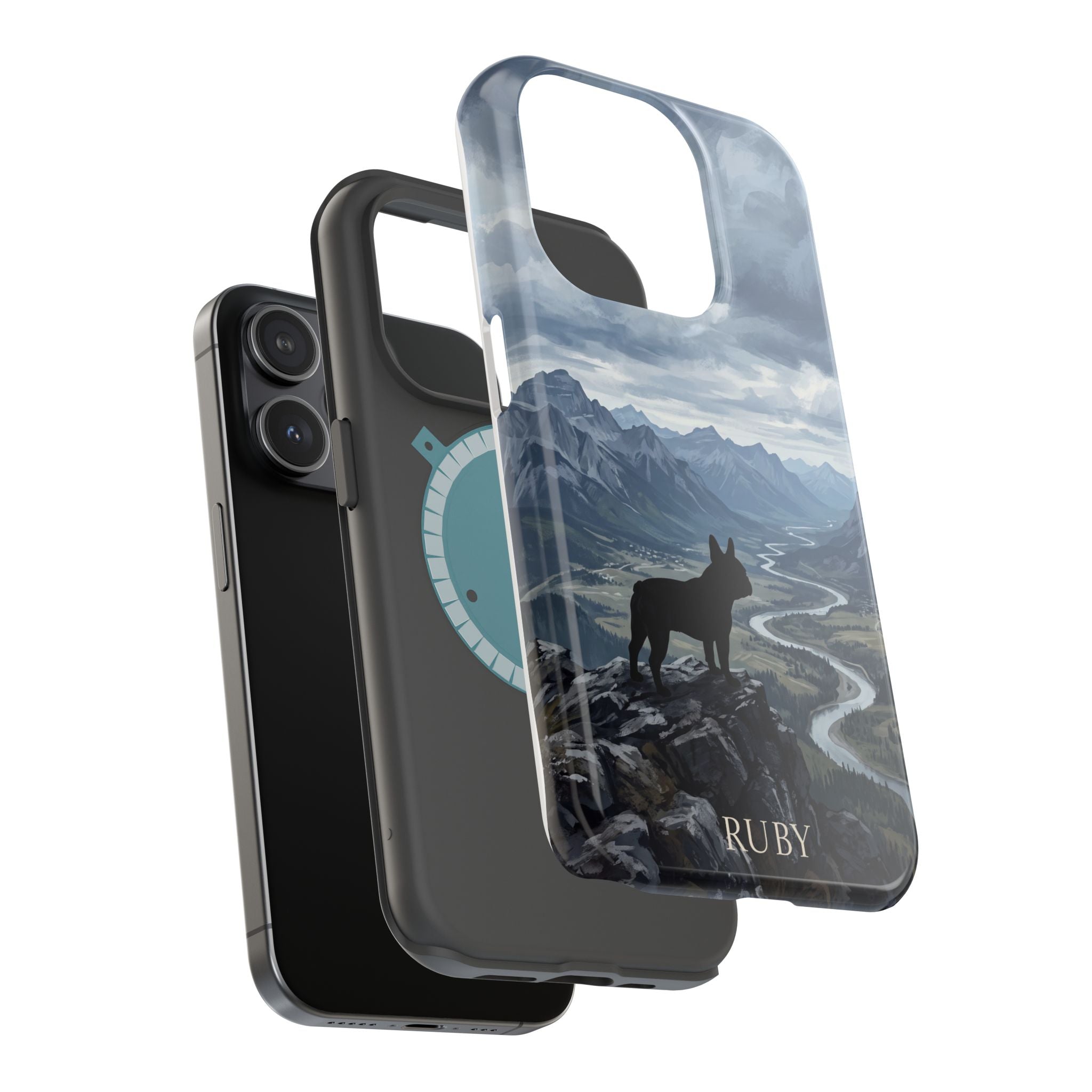 Personalized French Bulldog Mountain Valley Phone Case — Wireless Charging Cover