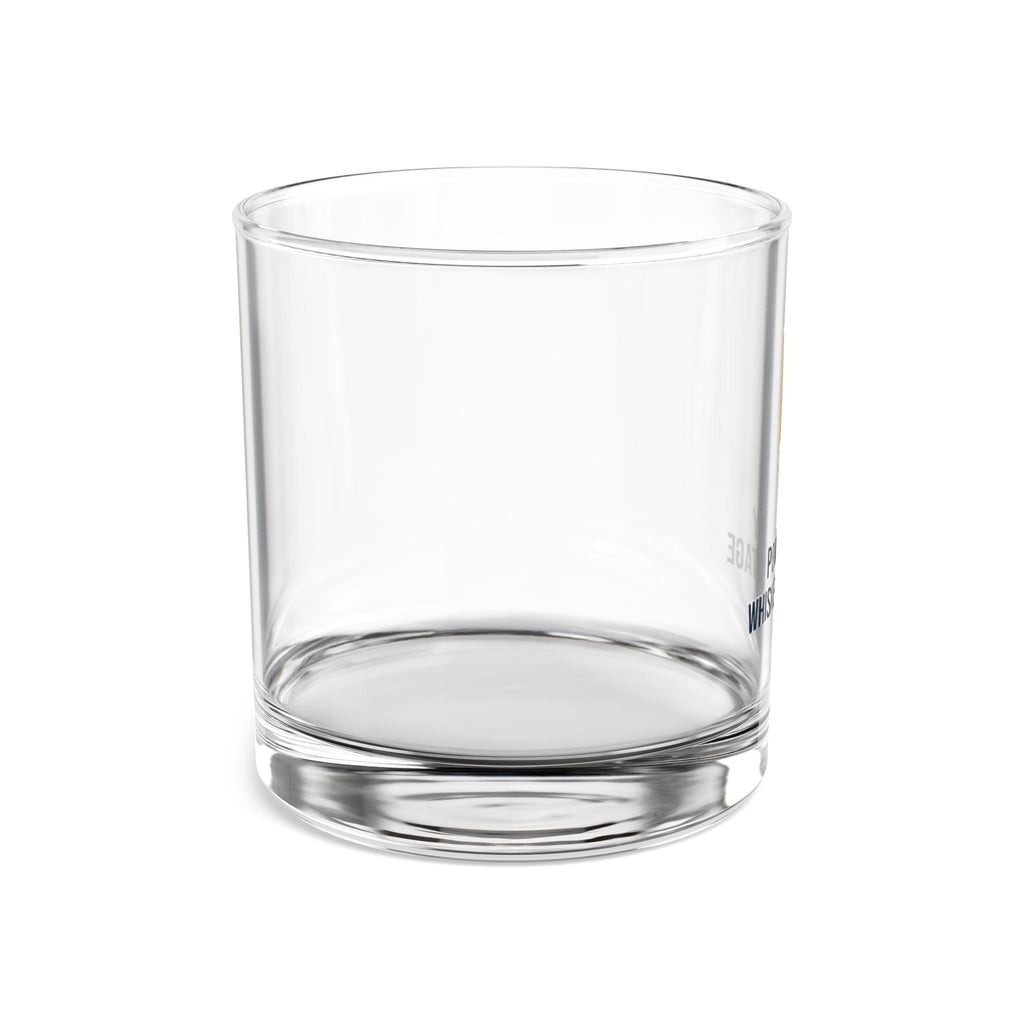 Powered By Whiskey & Voltage Rocks Glass 10oz — Gold Lightning Bolt Electrician Glass