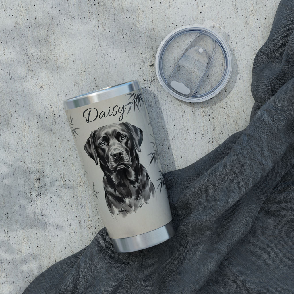 Labrador Personalized Tumbler | Sumi-e Ink Wash Art — 20 oz Stainless Travel Mug