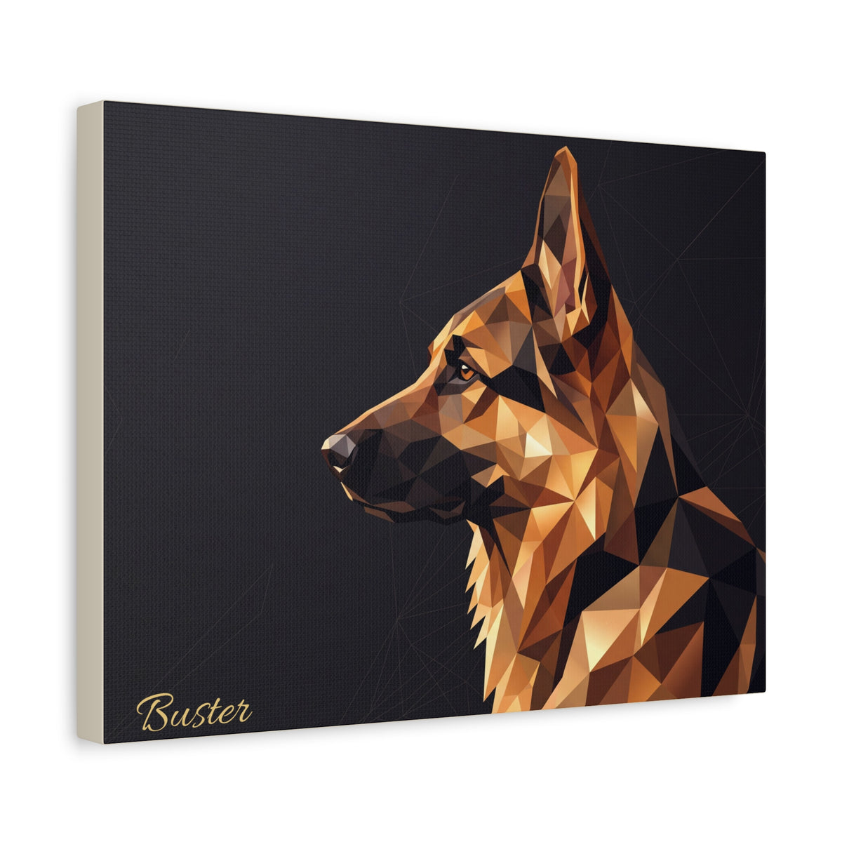 German Shepherd Personalized Canvas | Geometric Low-Poly Wall Art