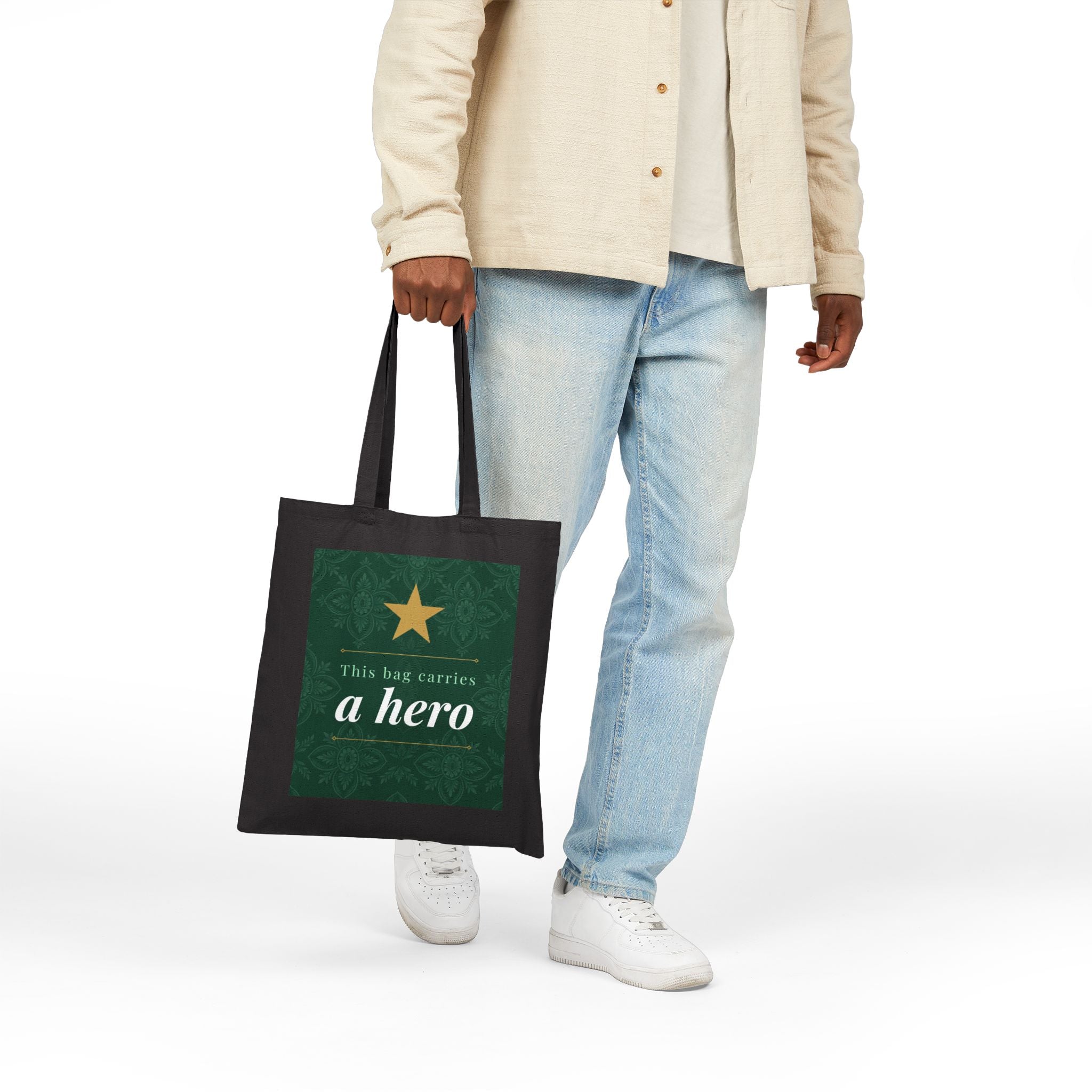 Nurse Tote Bag – This bag carries a hero – Cotton Canvas Tote Bag for Nurses