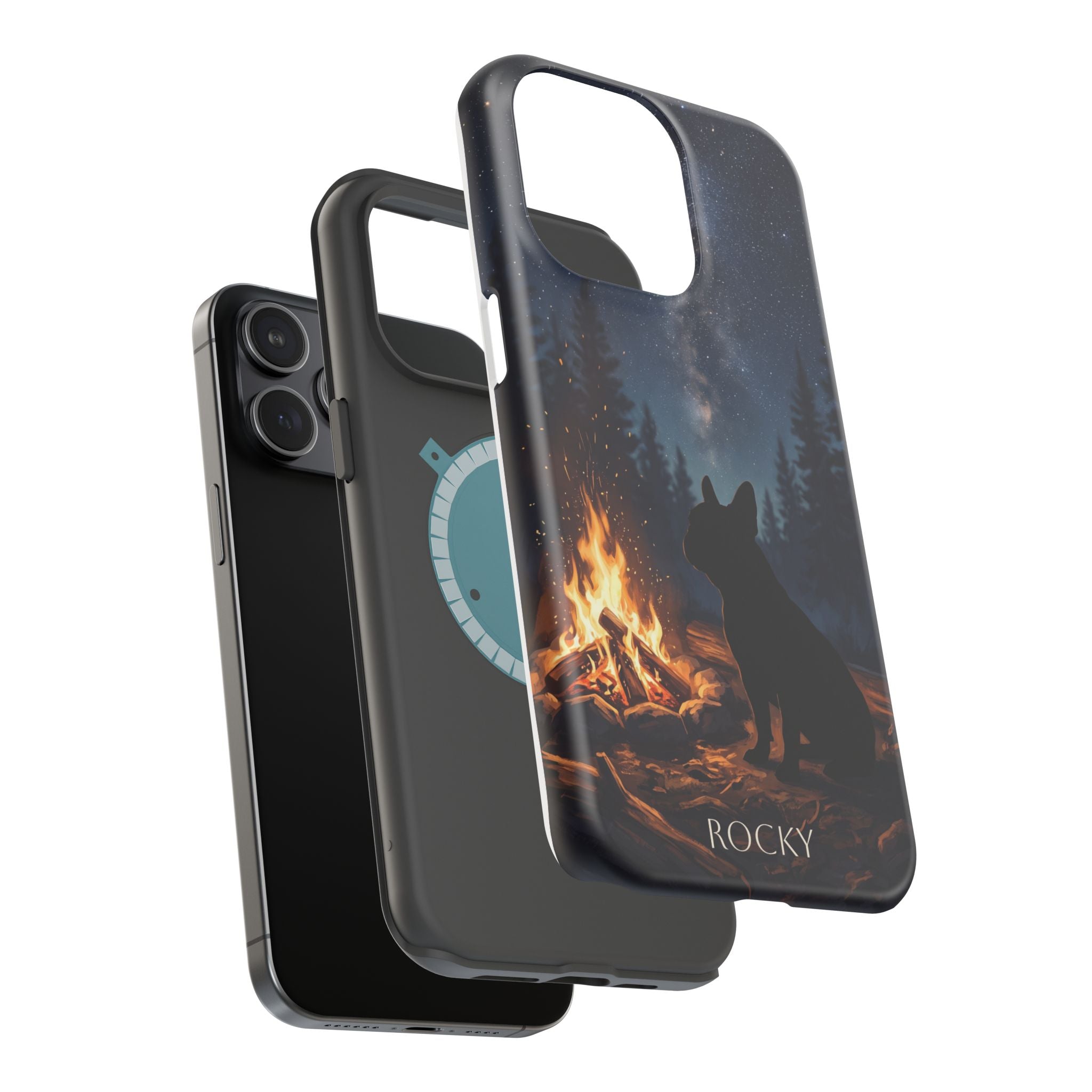 Personalized French Bulldog Campfire Phone Case — Wireless Charging Cover