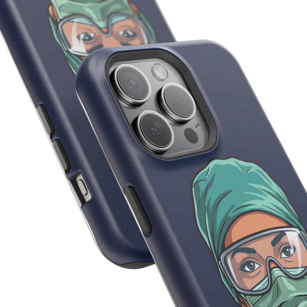 Bold Nurse Portrait Phone Case — Magnetic Wireless Charging Cover
