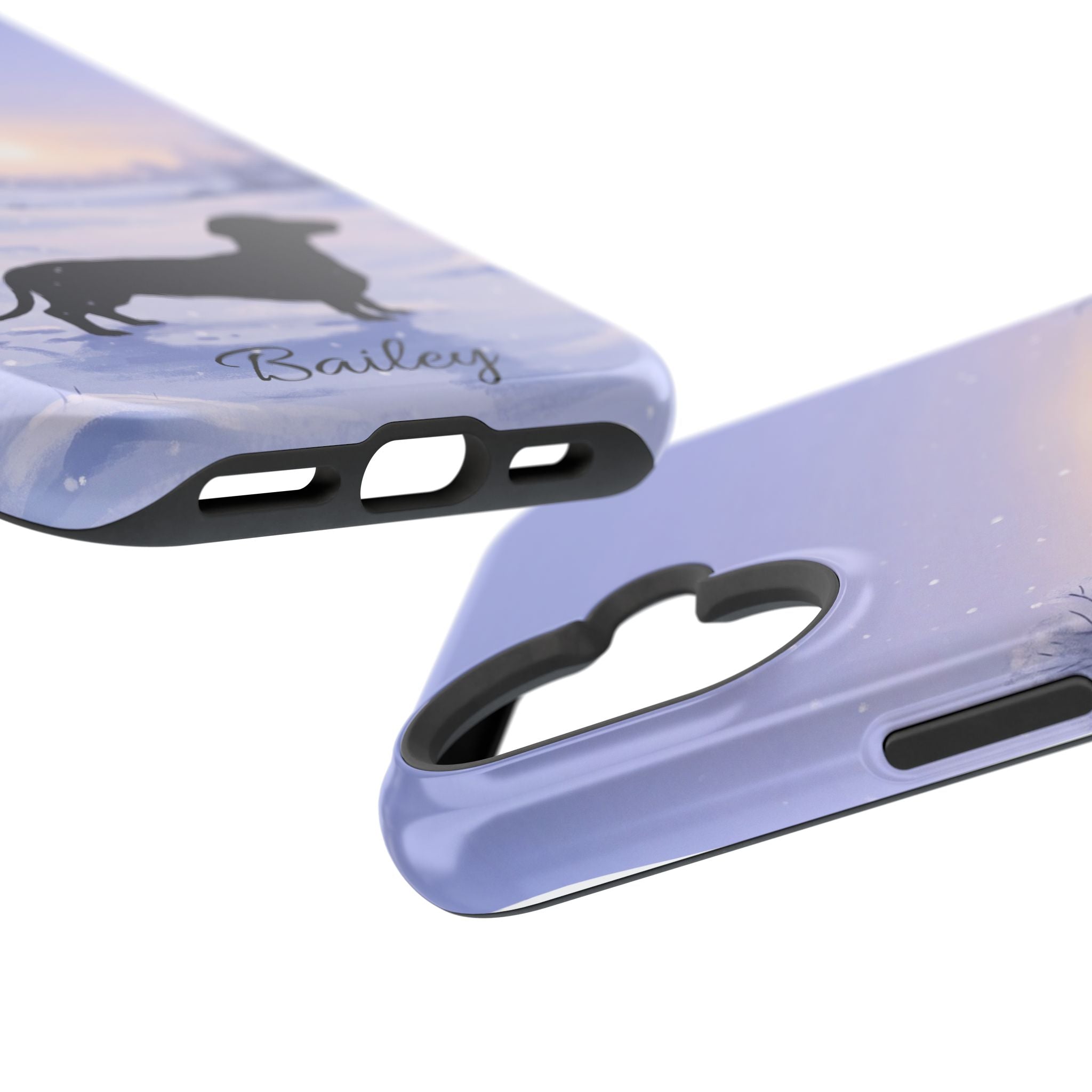 Personalized Dachshund Winter Snow Phone Case — Wireless Charging Cover