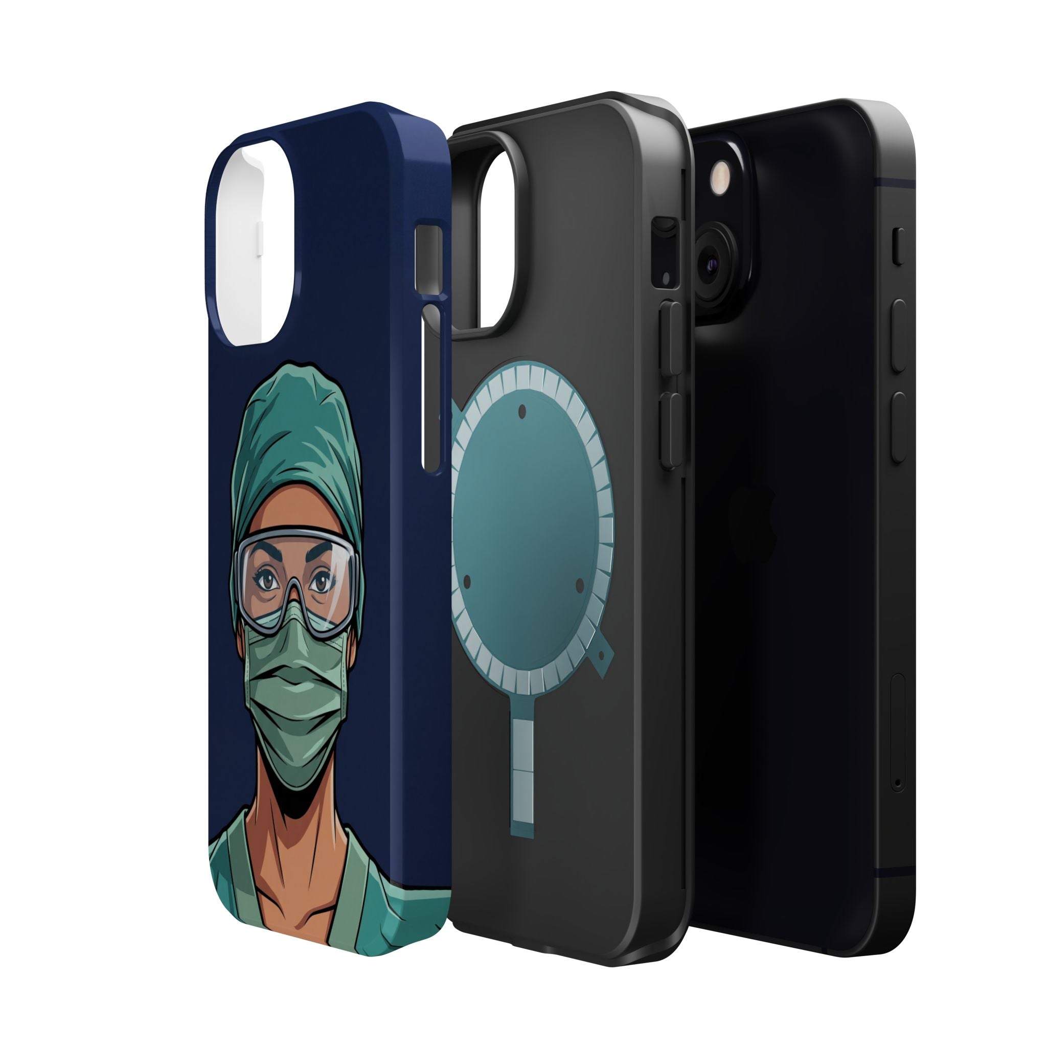 Bold Nurse Portrait Phone Case — Magnetic Wireless Charging Cover