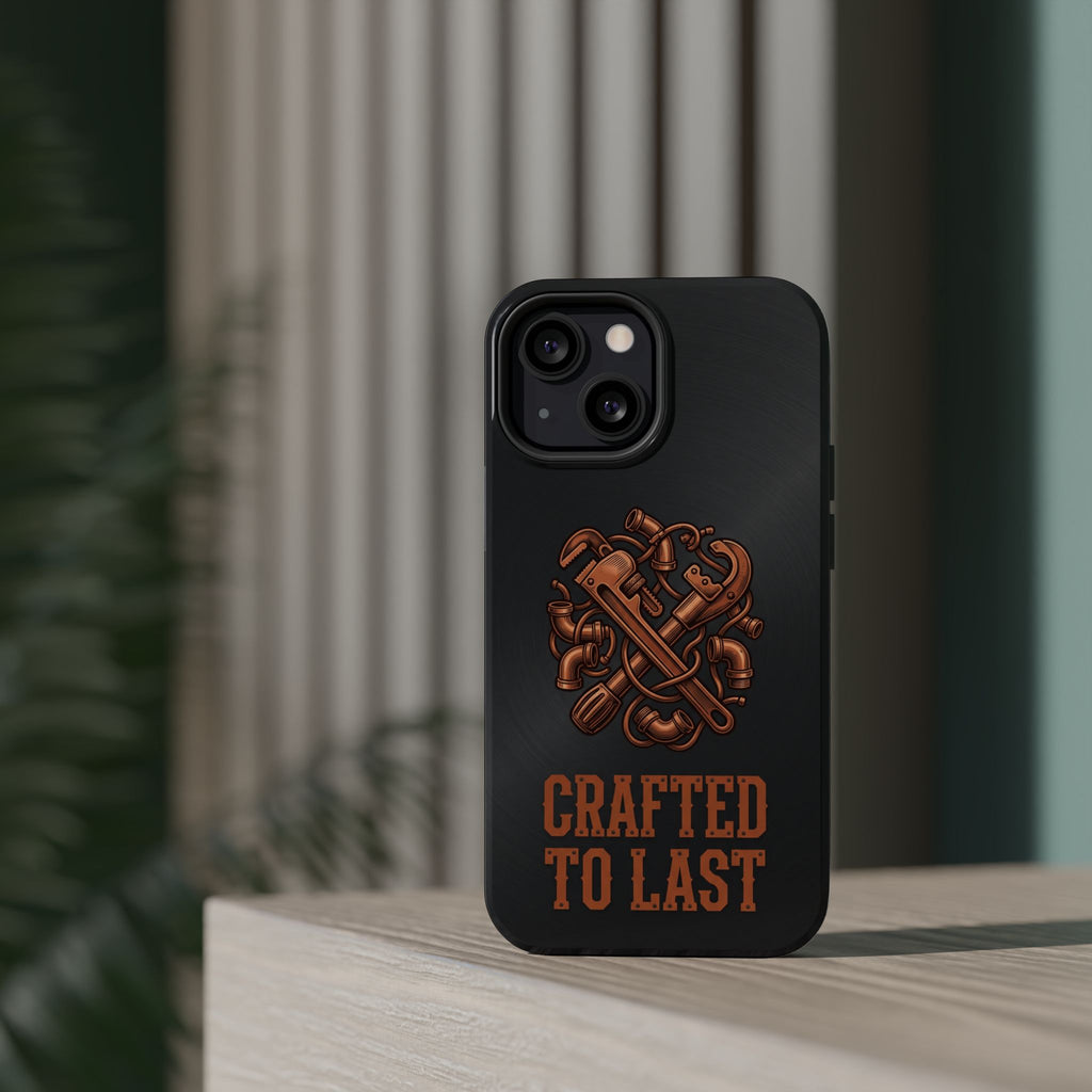 Crafted to Last Phone Case — Crossed Wrenches Wireless Charging Cover
