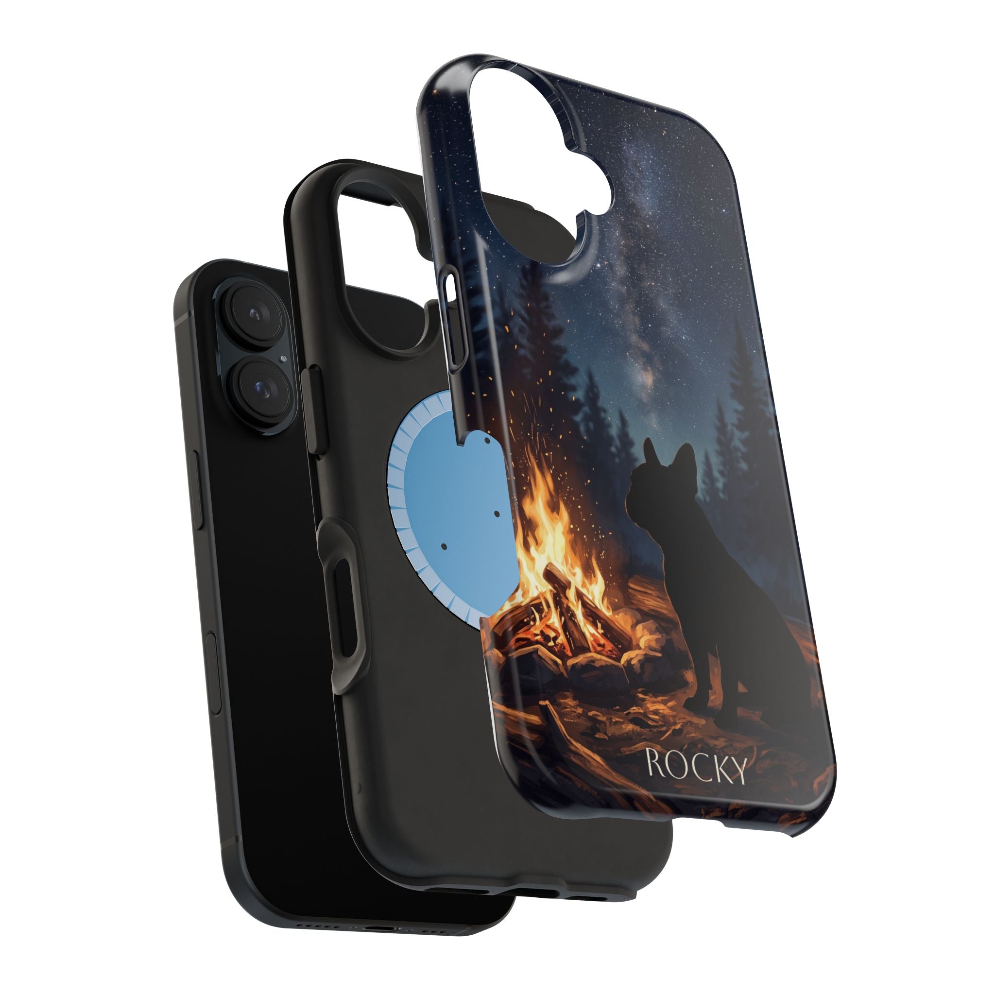 Personalized French Bulldog Campfire Phone Case — Wireless Charging Cover