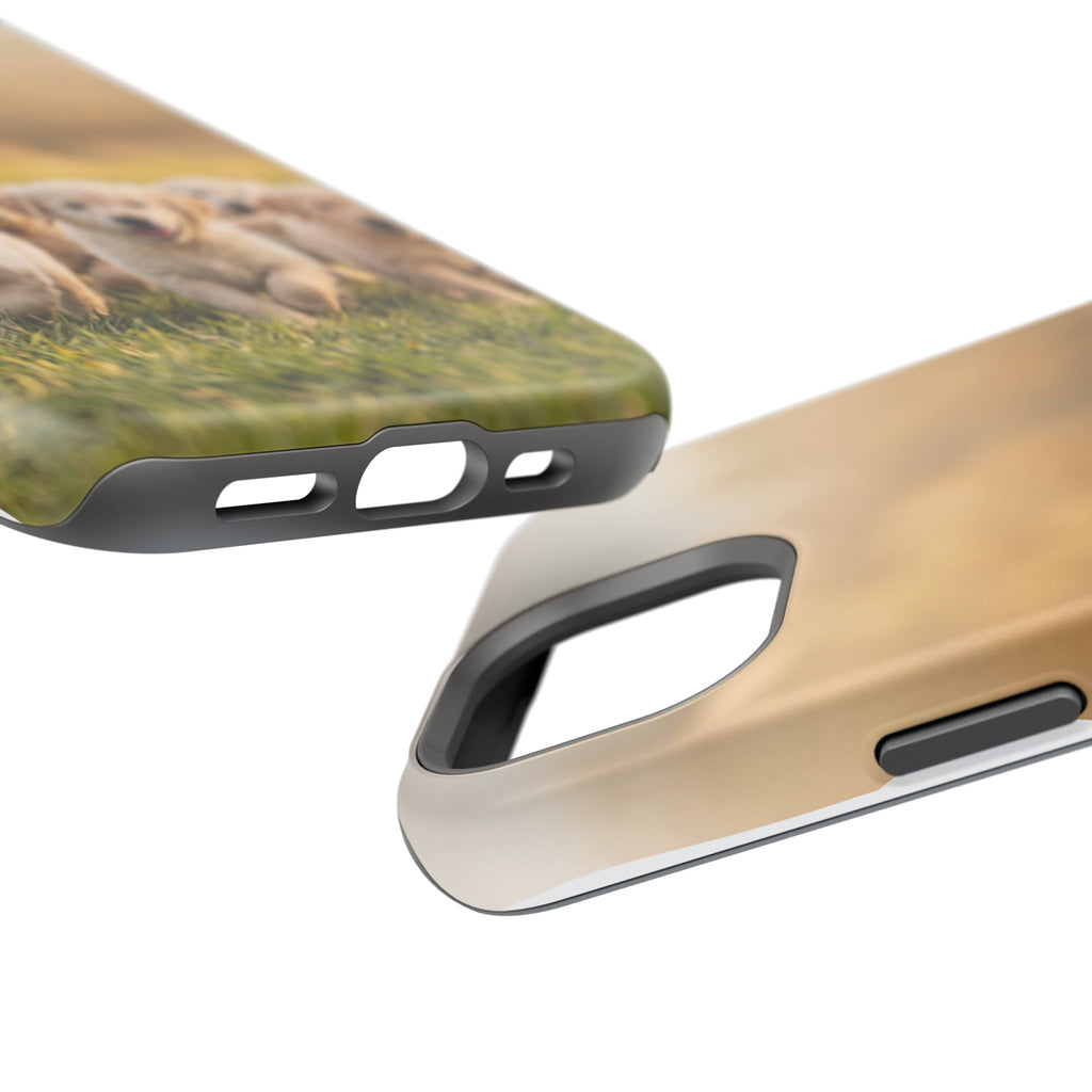 Golden Retriever Puppies Phone Case — Impact-Resistant Wireless Charging Cover