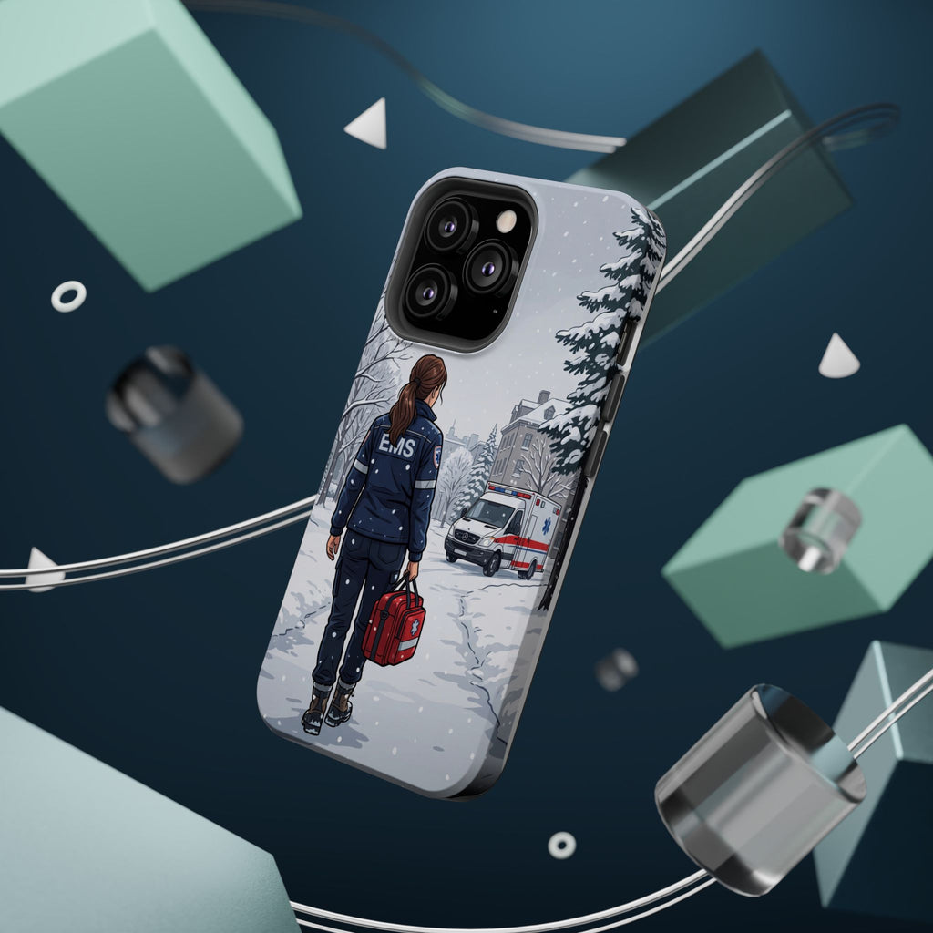 Paramedic/EMT Winter Phone Case — Magnetic Wireless Charging Cover