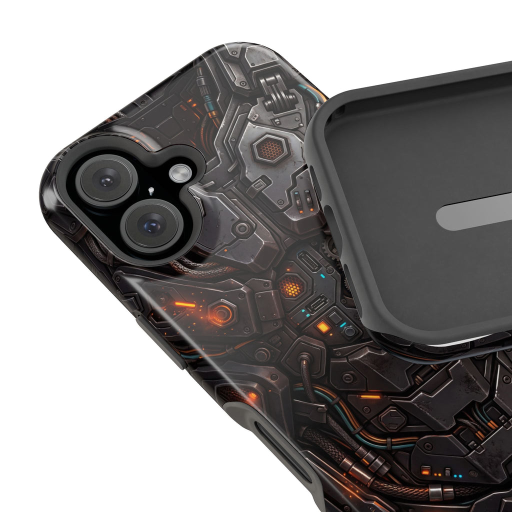 Mech Armor Phone Case — Industrial Circuit Wireless Charging Cover