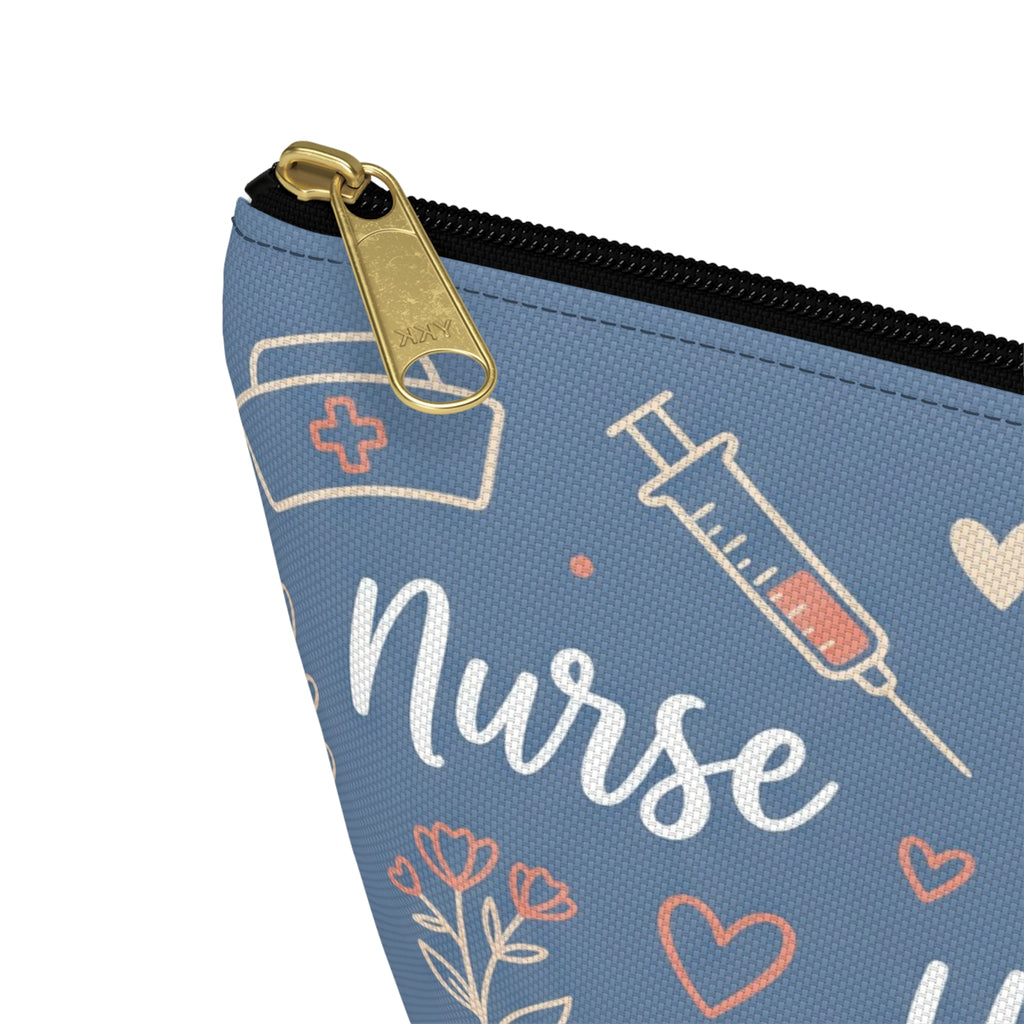 Nurse Heart Care Boho Accessory Pouch — T-Bottom Zipper Bag