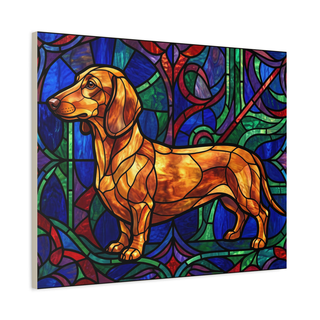 Dachshund Canvas | Stained Glass Mosaic Wall Art