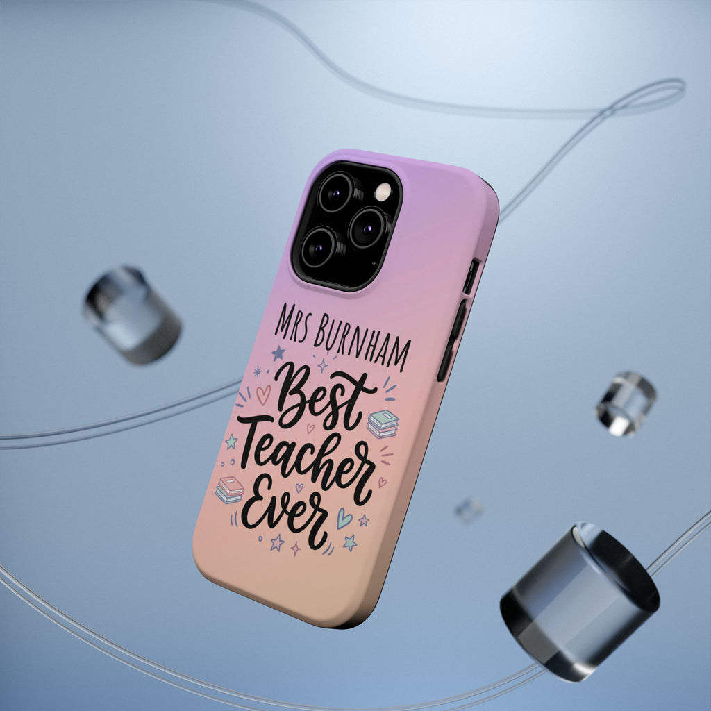 Best Teacher Ever Personalized Phone Case — Wireless Charging Cover