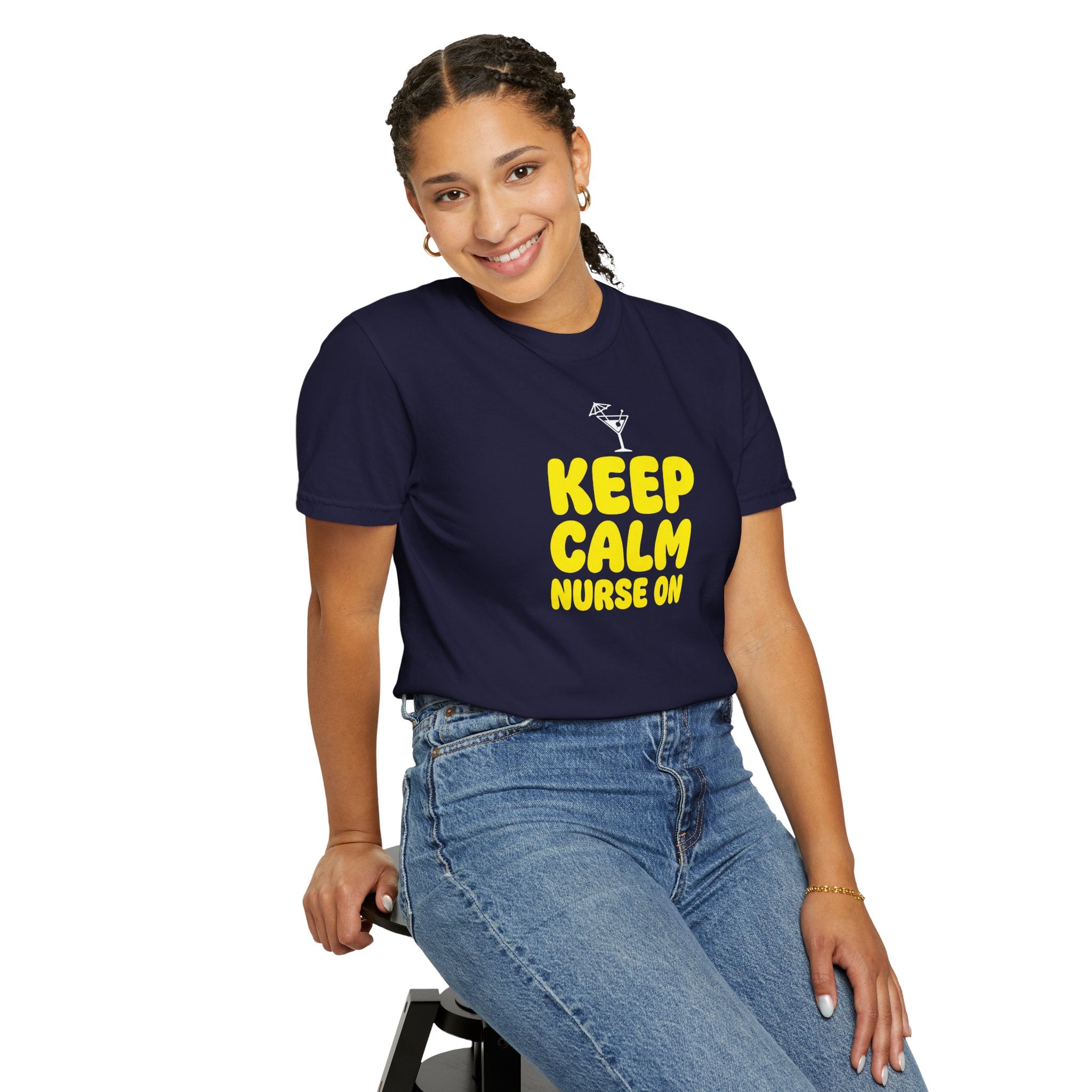 Nurse T-Shirt - "Keep Calm Nurse On" Funny Nursing Quote Unisex Tee, Nurse Appreciation Gift