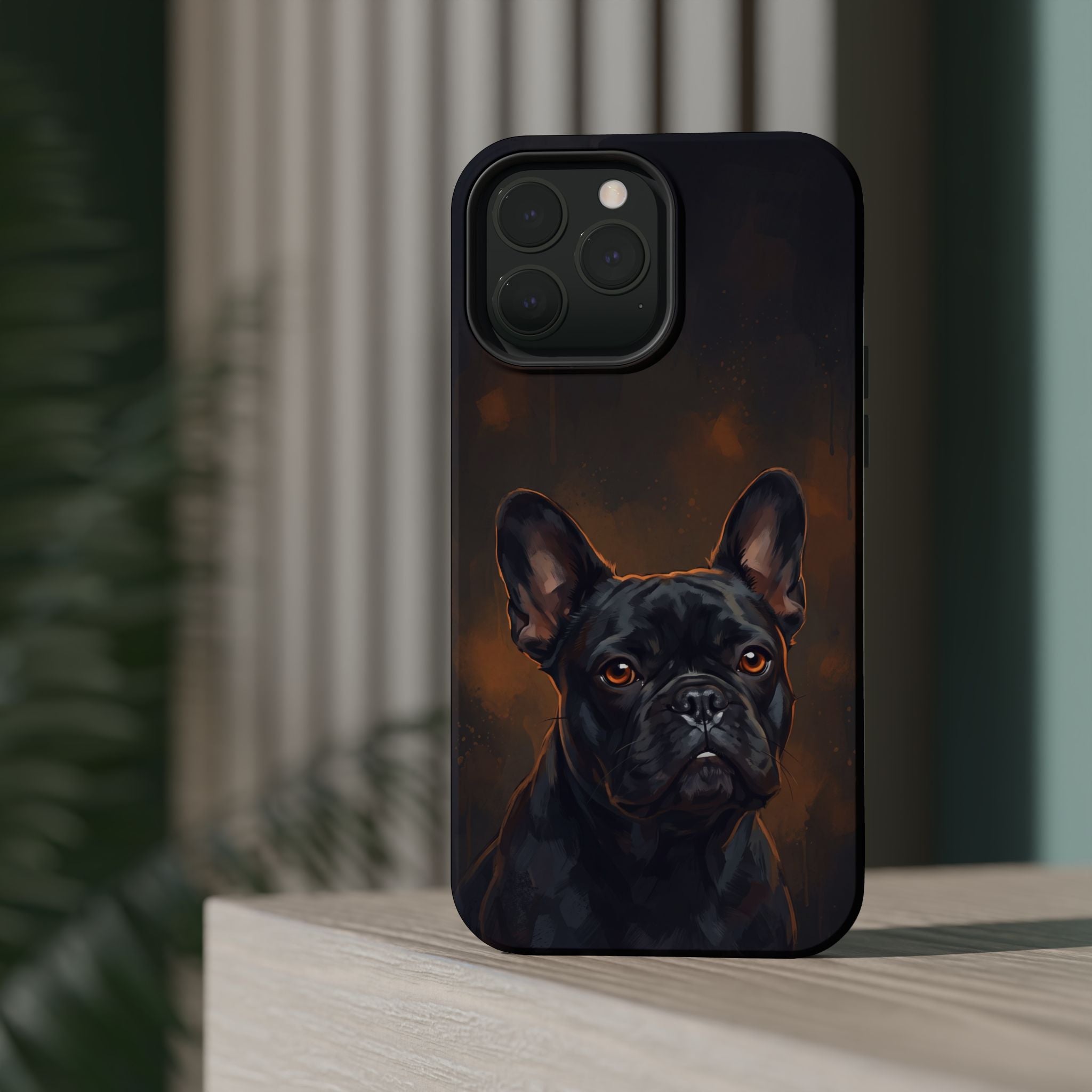 French Bulldog Portrait Phone Case — Impact-Resistant Wireless Charging Cover