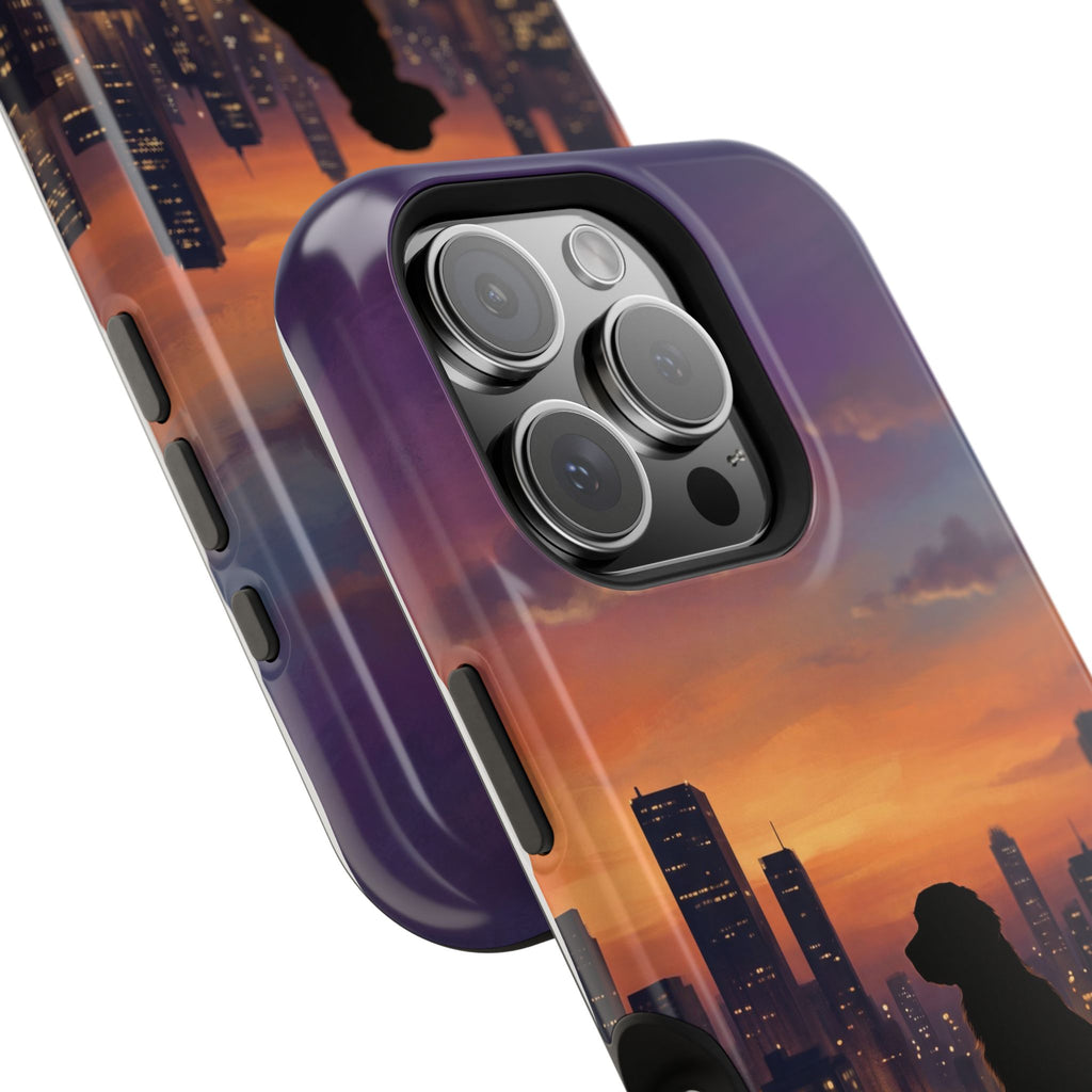Personalized Golden Retriever City Skyline Phone Case — Wireless Charging Cover