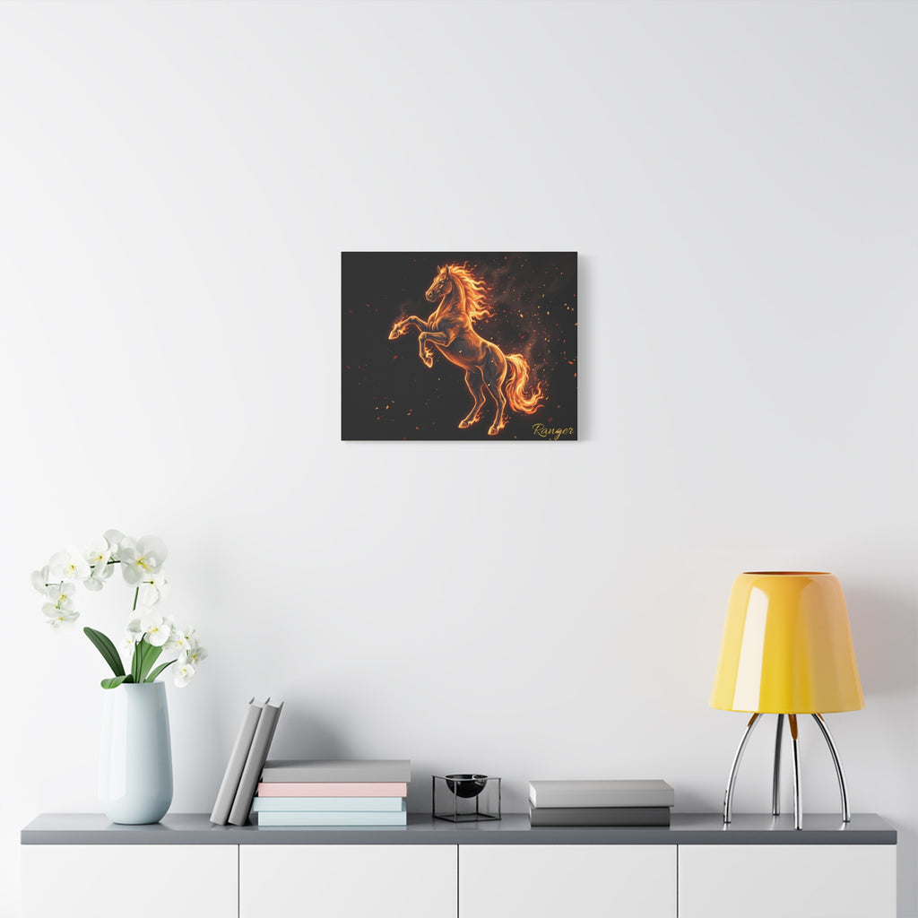 Horse Personalized Canvas | Fire and Embers Rearing Horse Wall Art