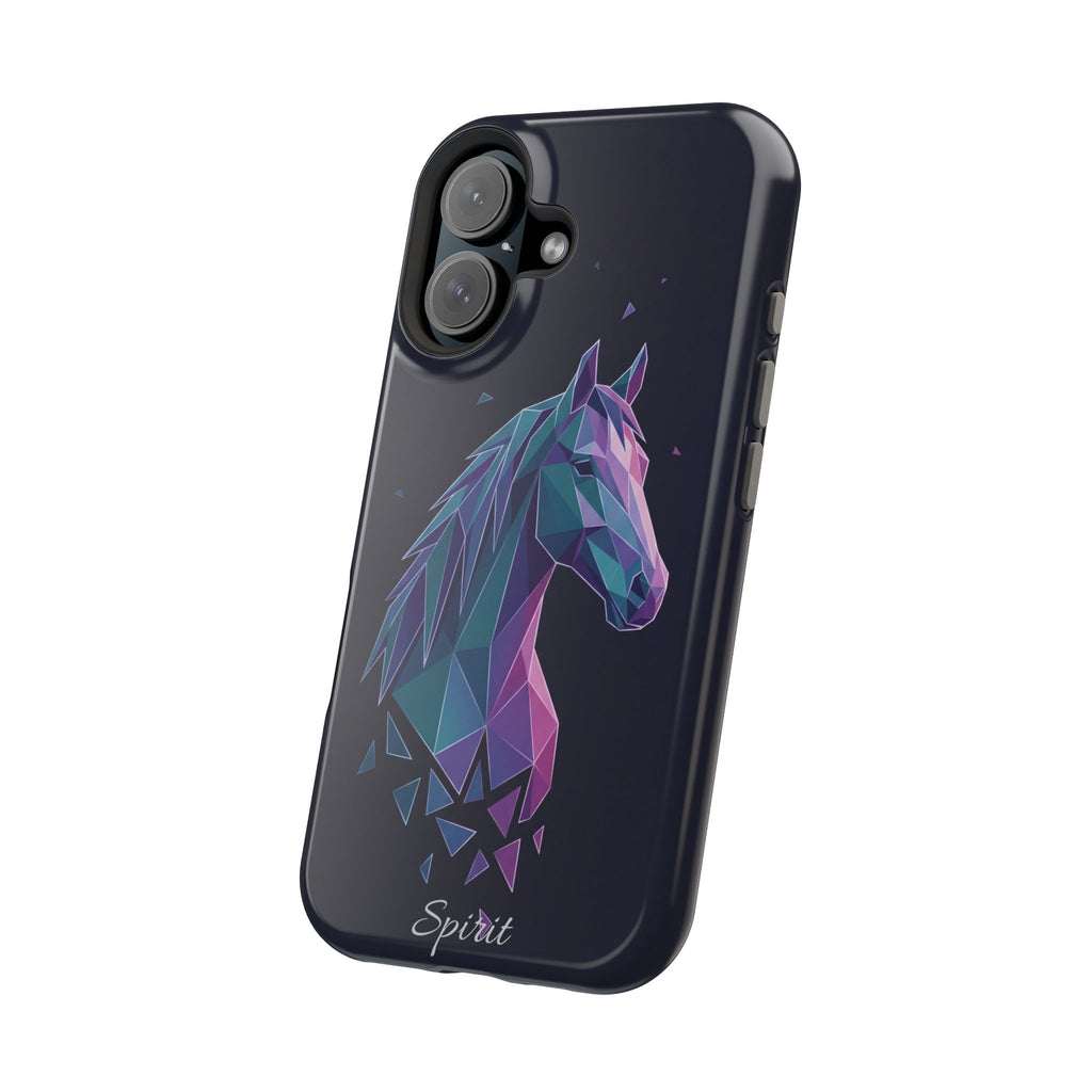 Personalized Geometric Horse Phone Case — Tough Magnetic Case with Wireless Charging