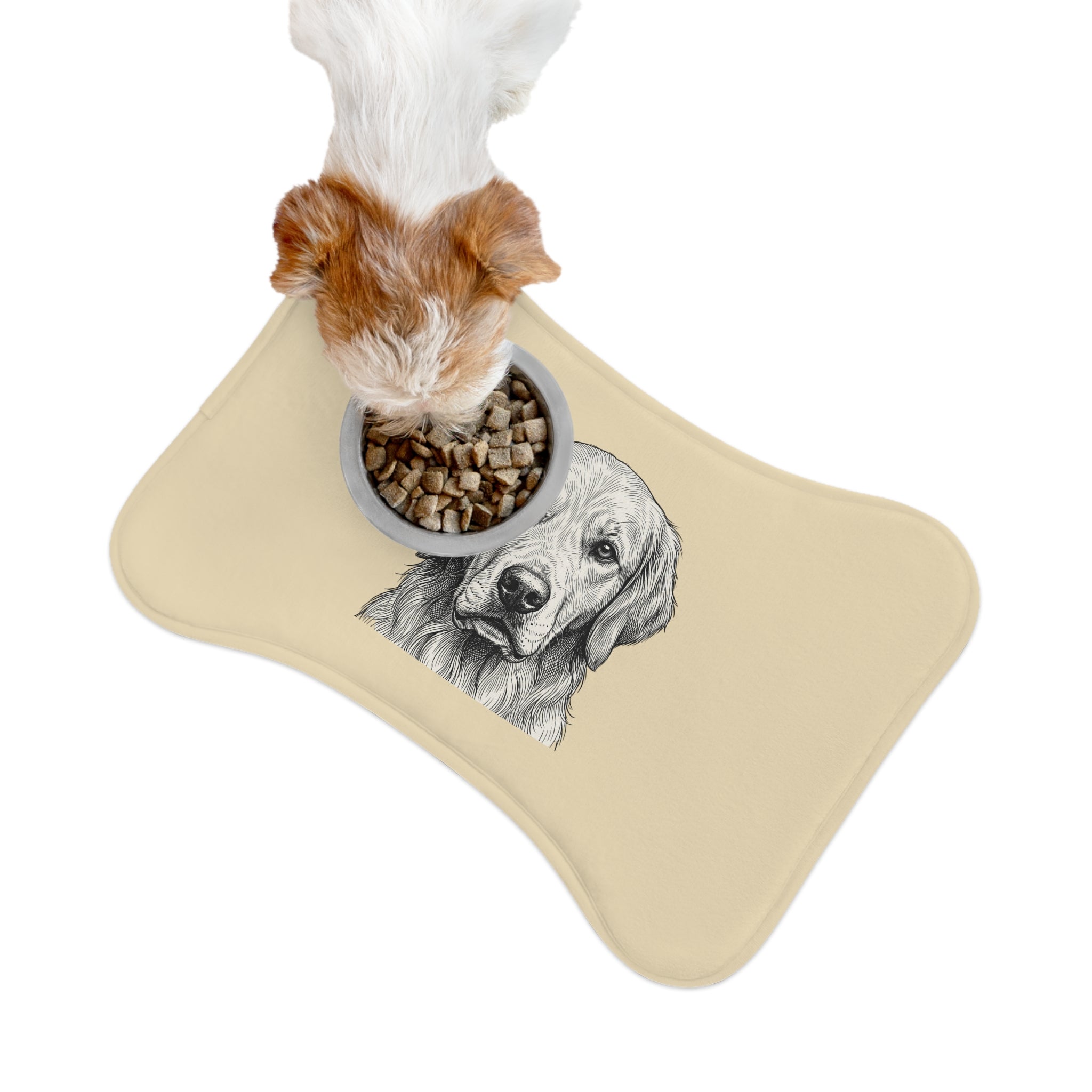 Golden Retriever Pet Bowl Mat | Non-Slip Dog Feeding Placemat