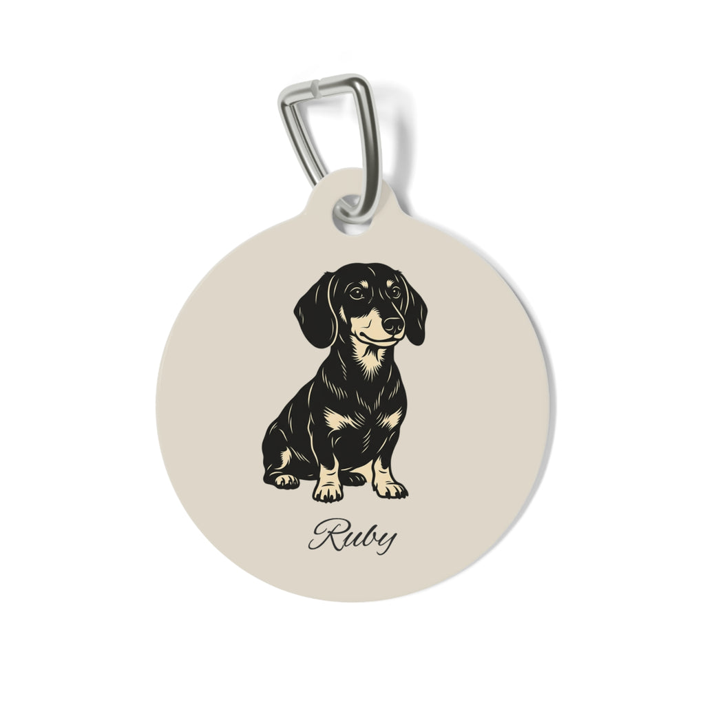 Personalized Dachshund Pet Tag – Custom Photo & Name Dog ID Tag