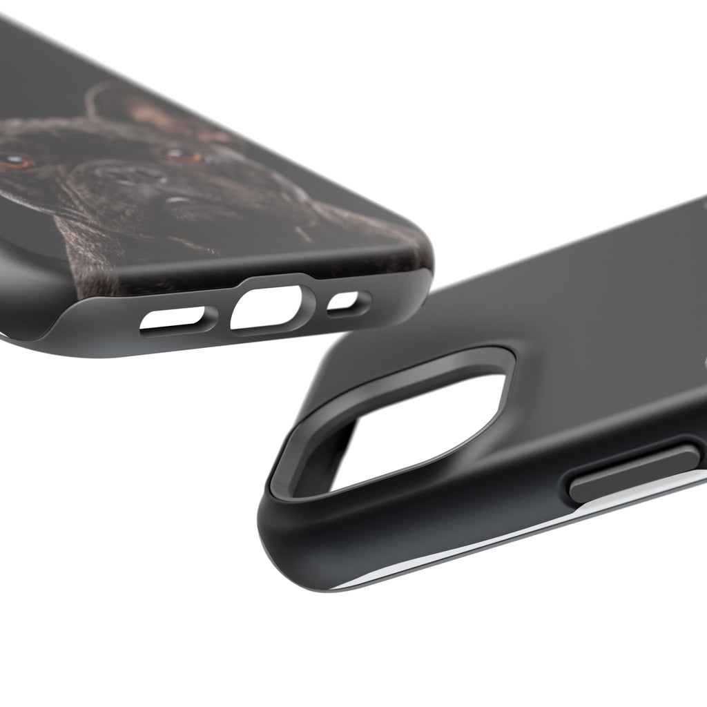 Black French Bulldog Phone Case — Impact-Resistant Wireless Charging Cover