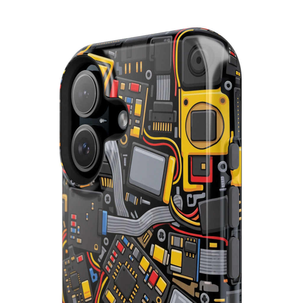 Voltage Board Phone Case — Yellow Circuit Wireless Charging Cover