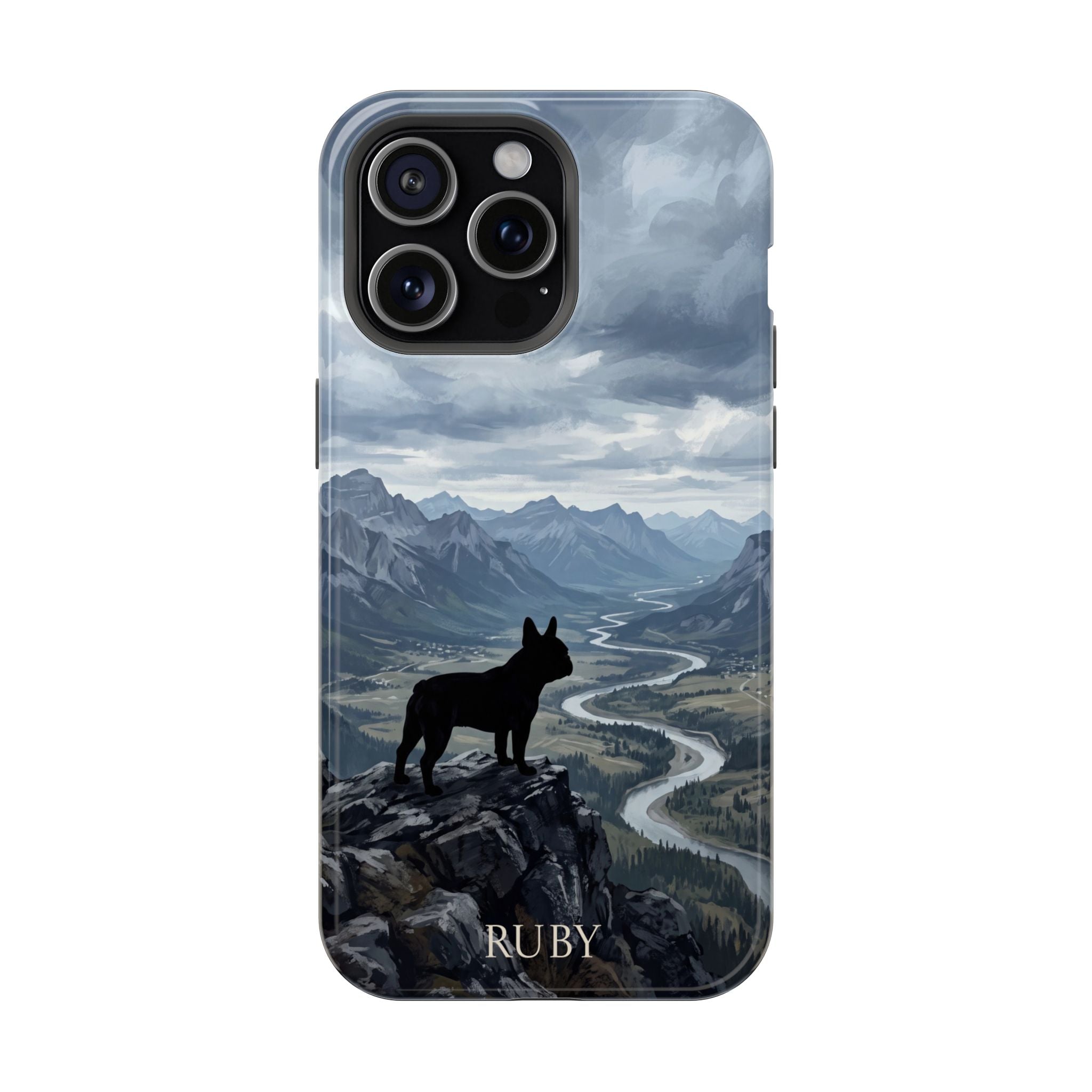 Personalized French Bulldog Mountain Valley Phone Case — Wireless Charging Cover