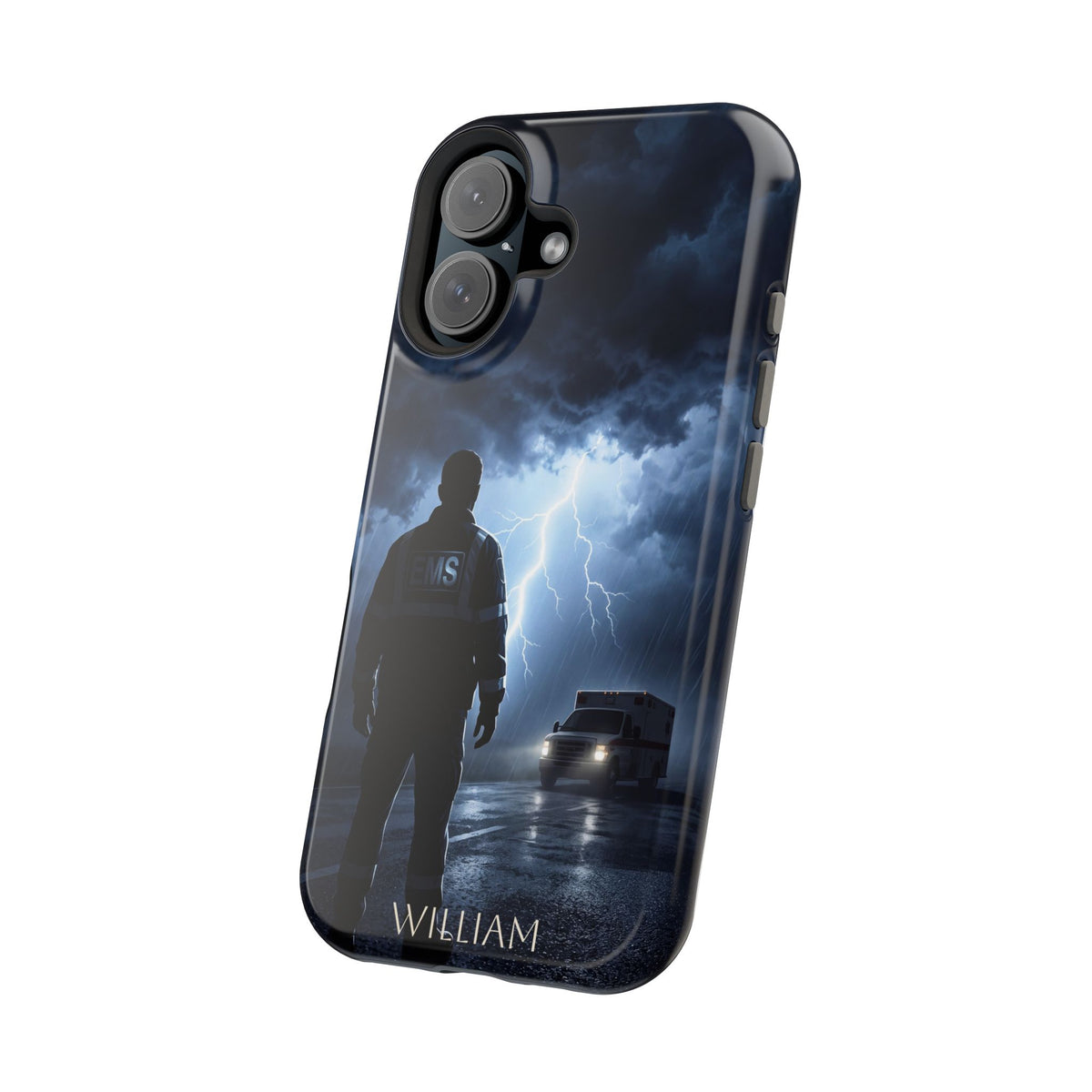 Personalized Lightning Storm EMS Phone Case — Wireless Charging Cover
