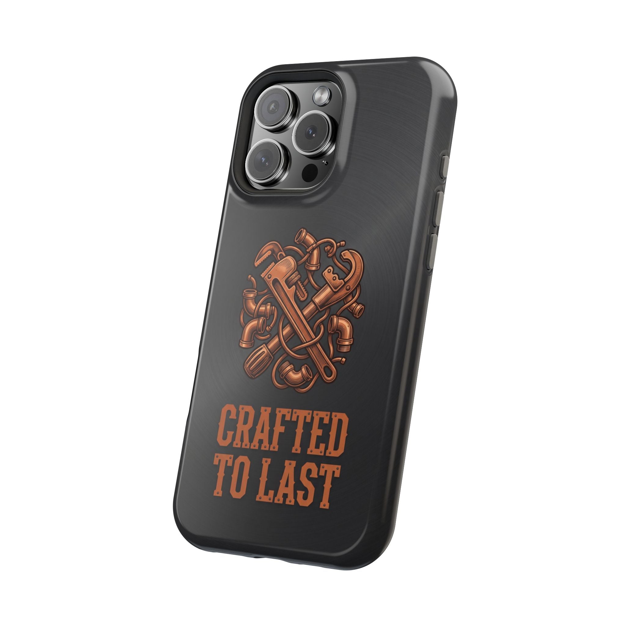 Crafted to Last Phone Case — Crossed Wrenches Wireless Charging Cover
