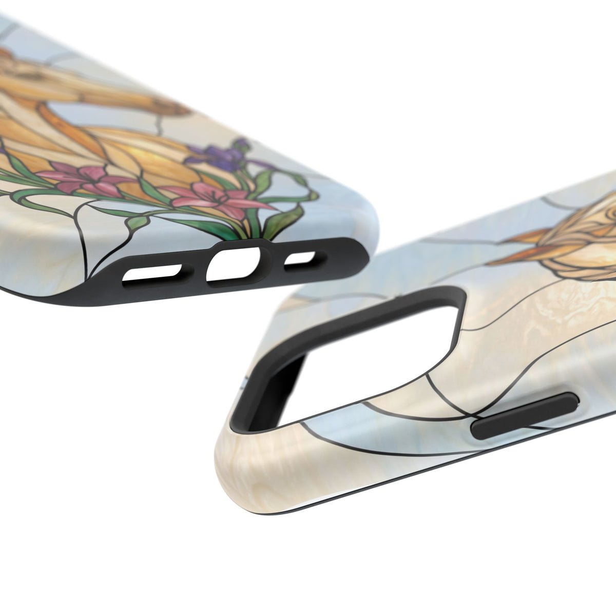 Floral Stained Glass Horse Phone Case — Tough Magnetic Case with Wireless Charging
