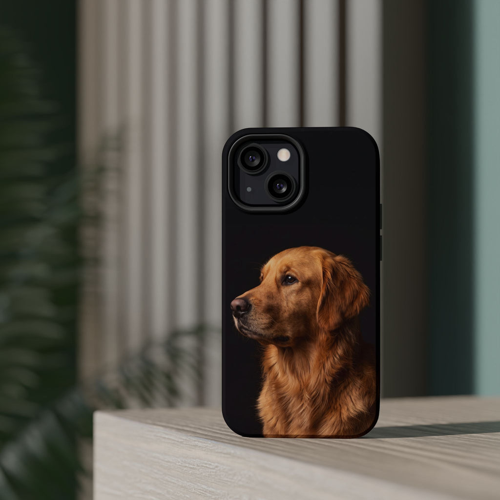 Golden Retriever Portrait Phone Case — Impact-Resistant Wireless Charging Cover