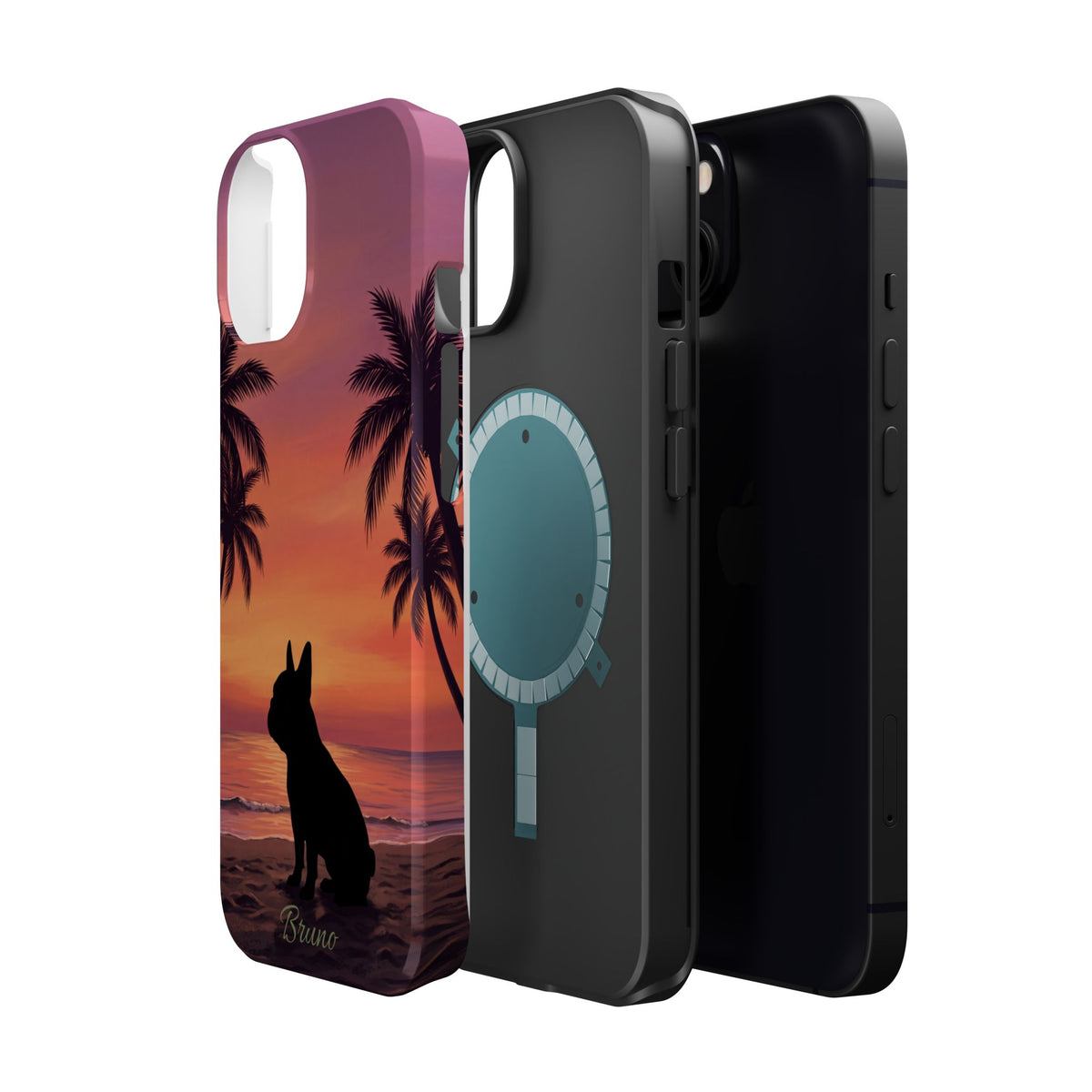 Personalized French Bulldog Tropical Beach Phone Case — Wireless Charging Cover
