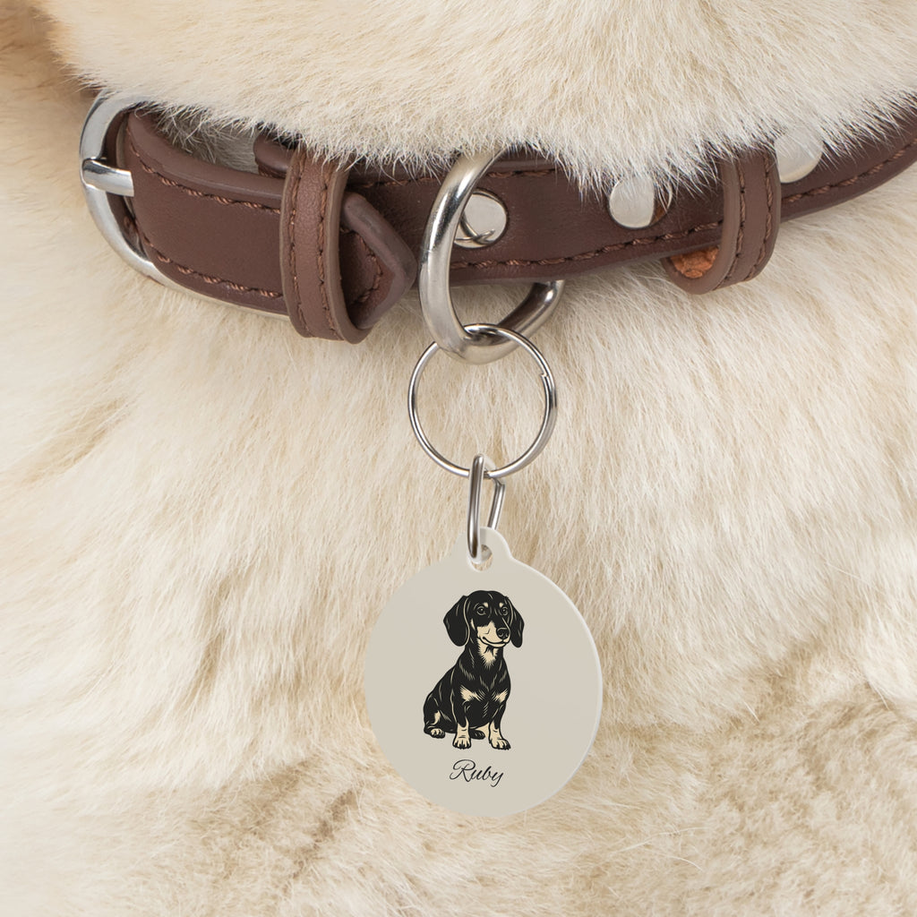 Personalized Dachshund Pet Tag – Custom Photo & Name Dog ID Tag
