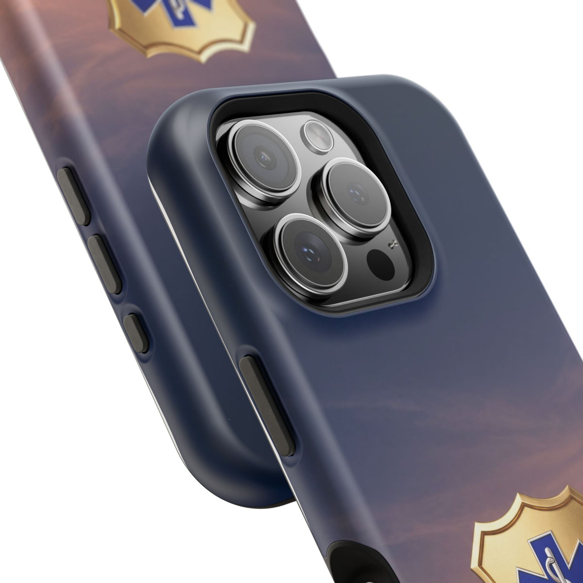 Gold Paramedic Badge Sunset Sky Phone Case — Magnetic Wireless Charging Cover