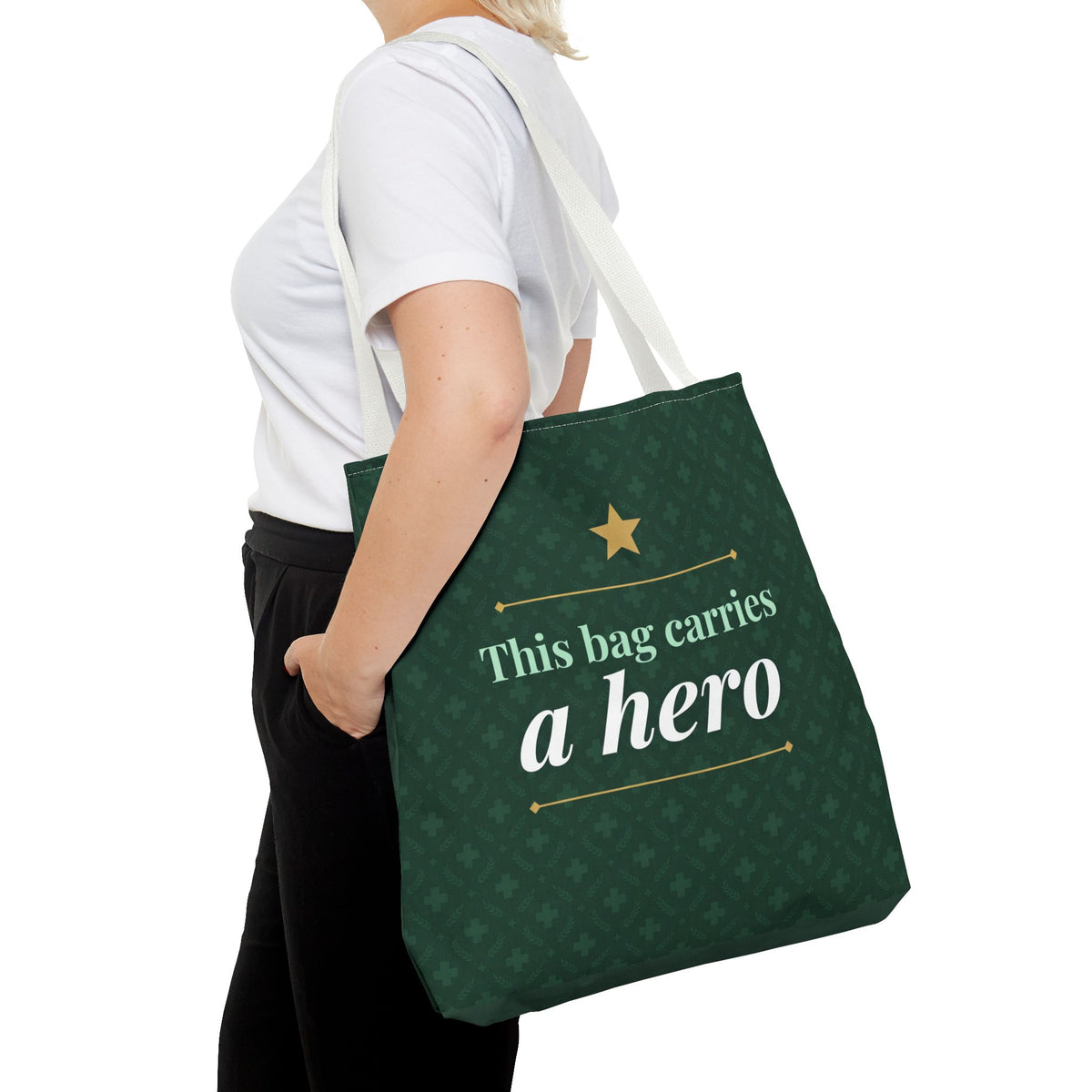 This Bag Carries a Hero Tote | Nurse Gift Tote Bag | Essential Worker Appreciation Gift | Premium Polyester Carry-All