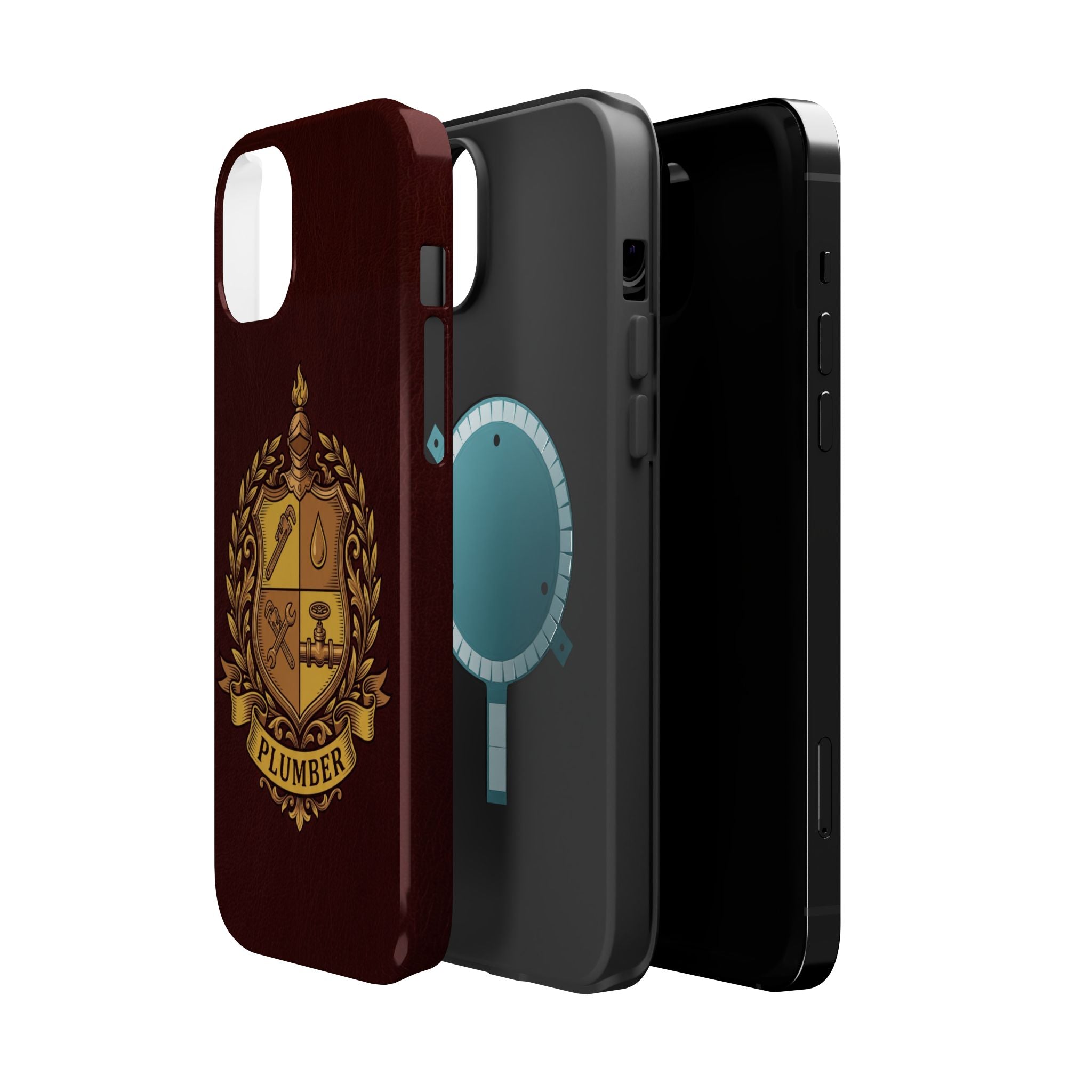 Plumber Crest Phone Case — Heraldic Shield Wireless Charging Cover
