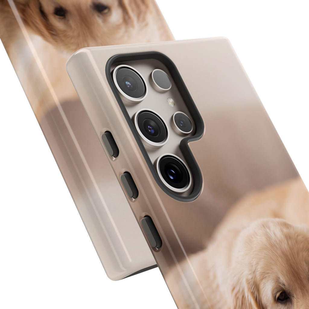 Sleepy Golden Retriever Puppy Phone Case | Cozy Cuddly Puppy Portrait | Samsung & iPhone