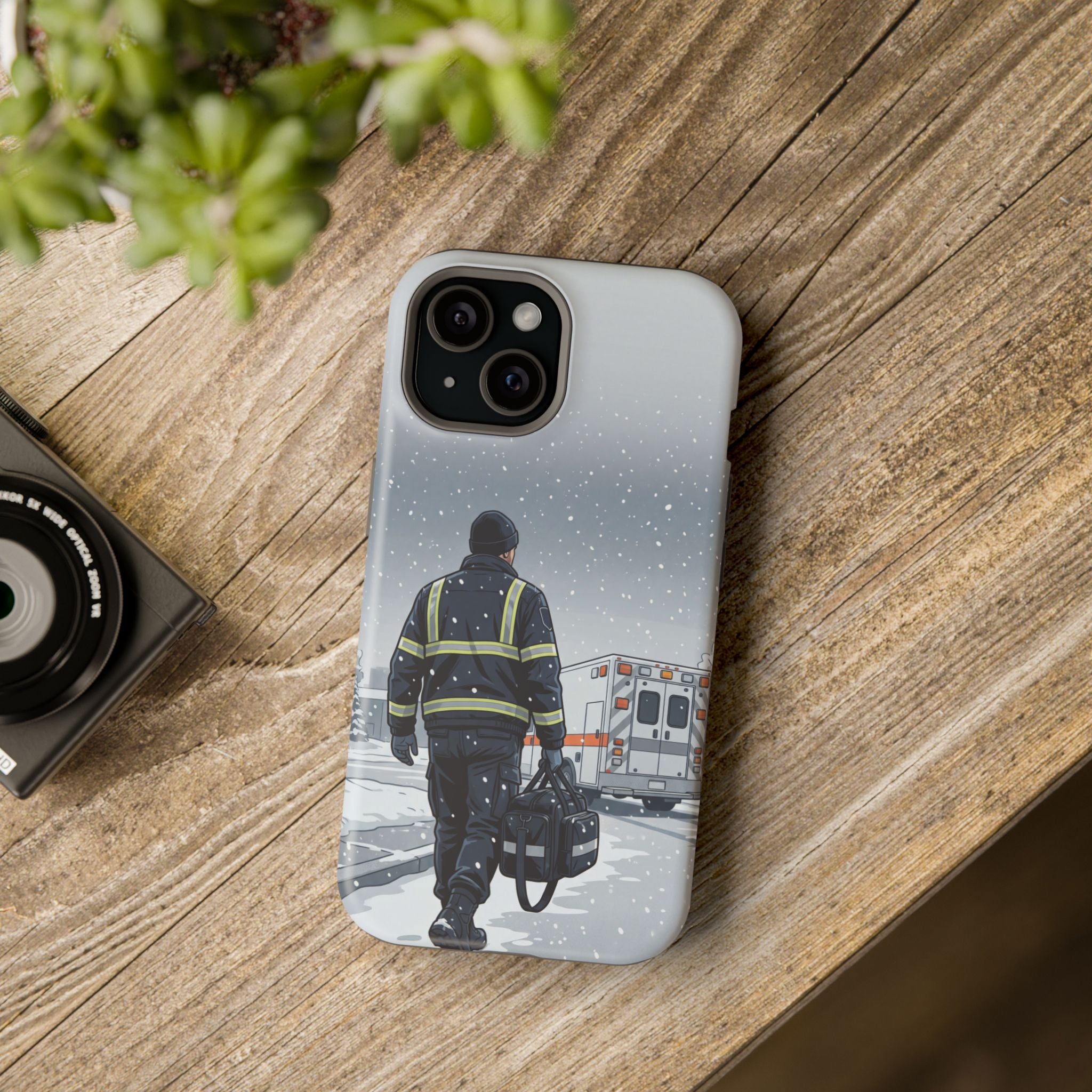 Bold Paramedic/EMT Portrait Phone Case — Magnetic Wireless Charging Cover