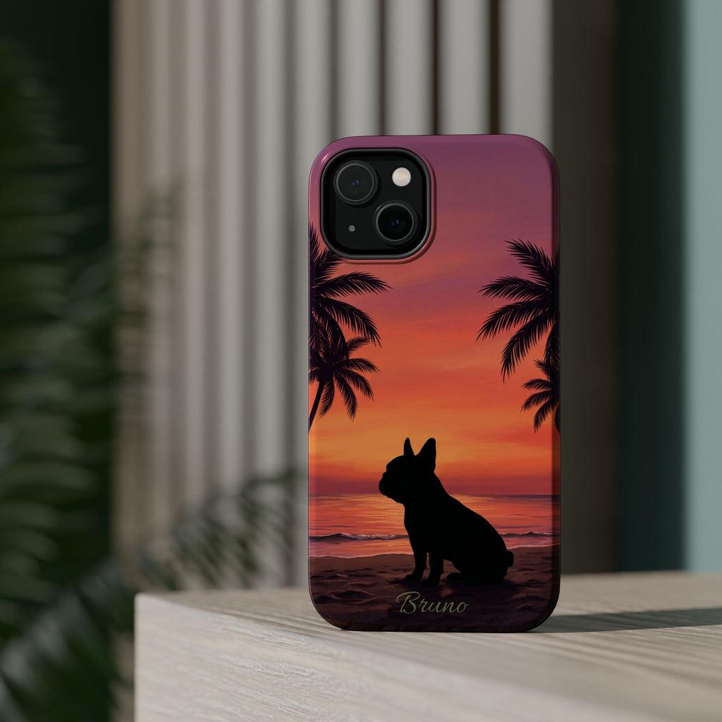 Personalized French Bulldog Tropical Beach Phone Case — Wireless Charging Cover