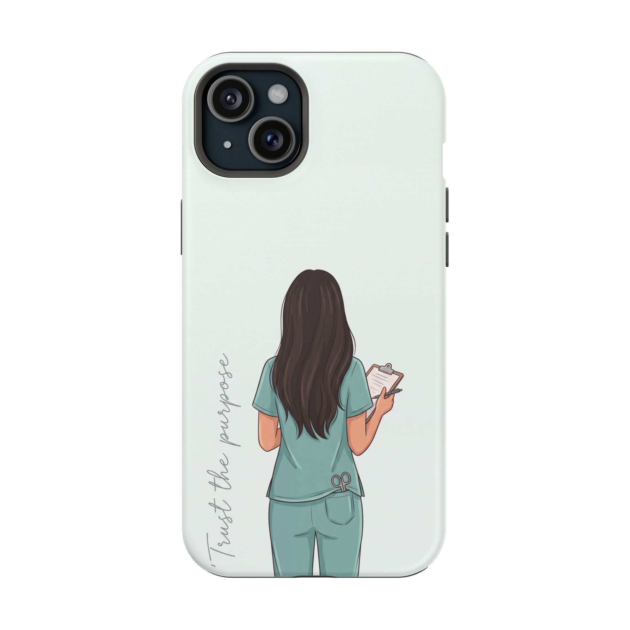 Nurse Illustration Phone Case — Impact-Resistant Wireless Charging Cover