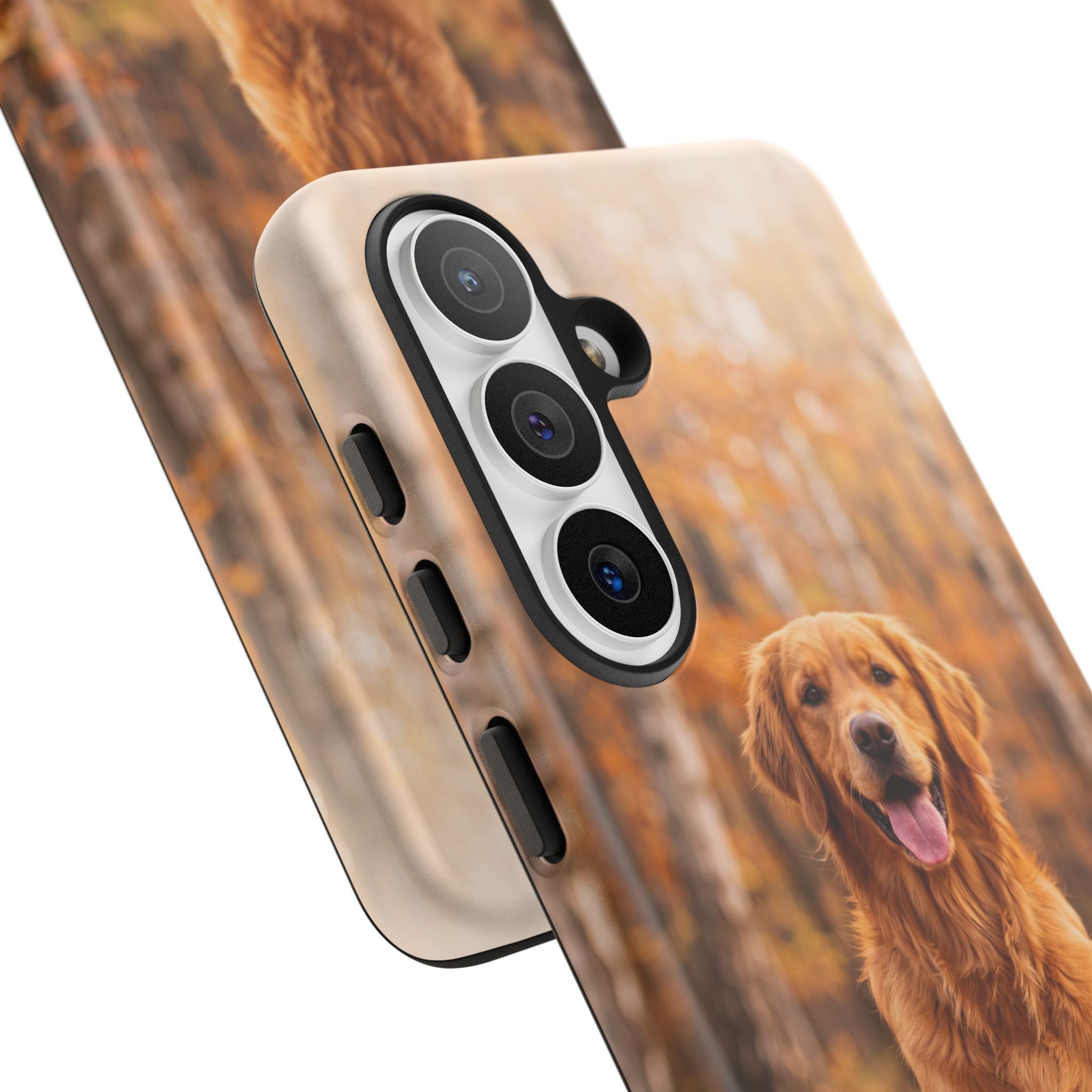 Golden Retriever Autumn Forest Phone Case | Happy Dog in Fall Foliage | Samsung & iPhone