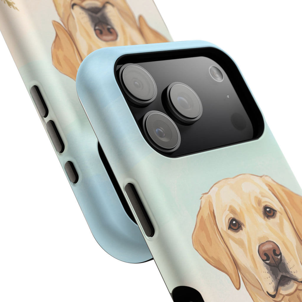 Labrador Wildflower Painting Phone Case — Tough Magnetic Case with Wireless Charging
