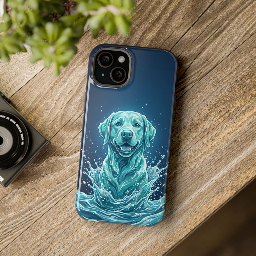 Water Splash Labrador Phone Case — Tough Magnetic Case with Wireless Charging