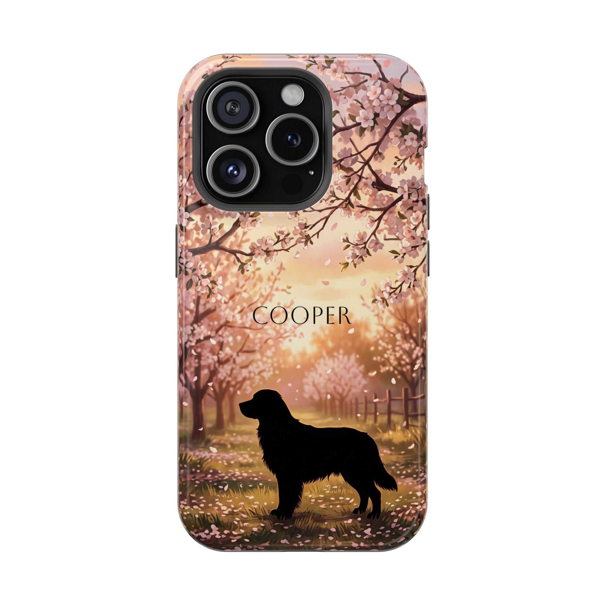 Personalized Golden Retriever Autumn Forest Phone Case — Wireless Charging Cover