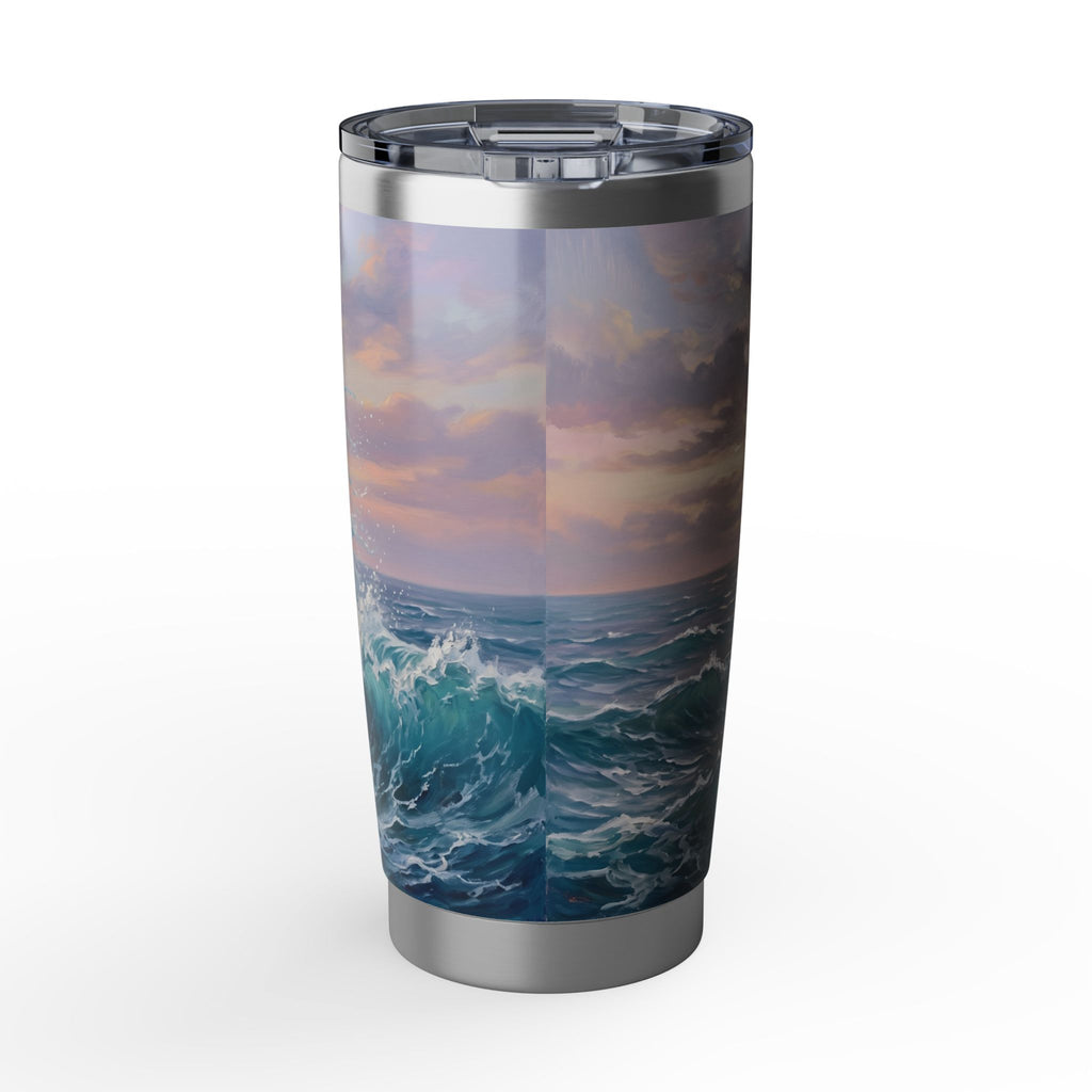 Horse Personalized Tumbler | Sea Foam Wave Art — 20 oz Stainless Travel Mug