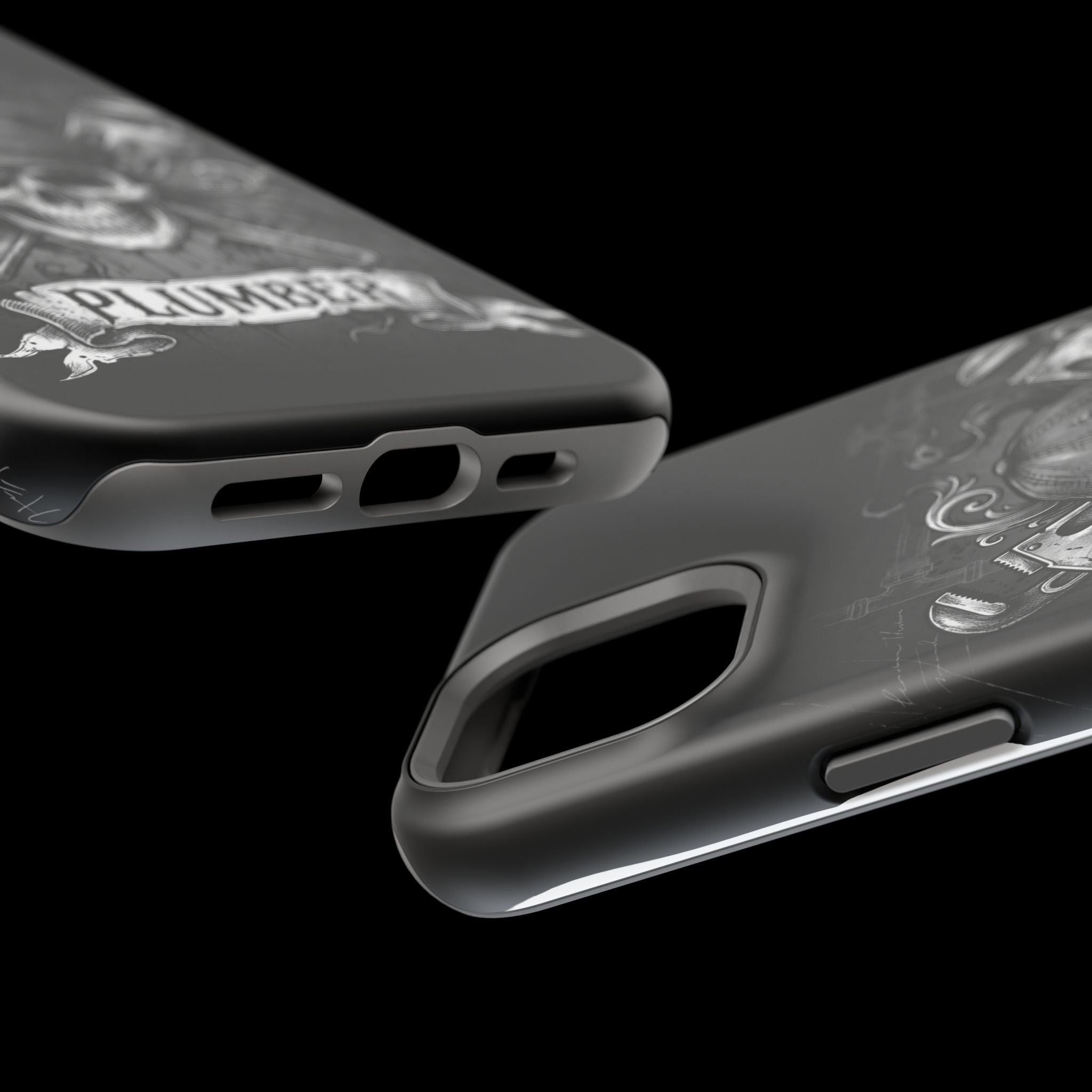 Skull & Wrenches Plumber Phone Case — Wireless Charging Cover