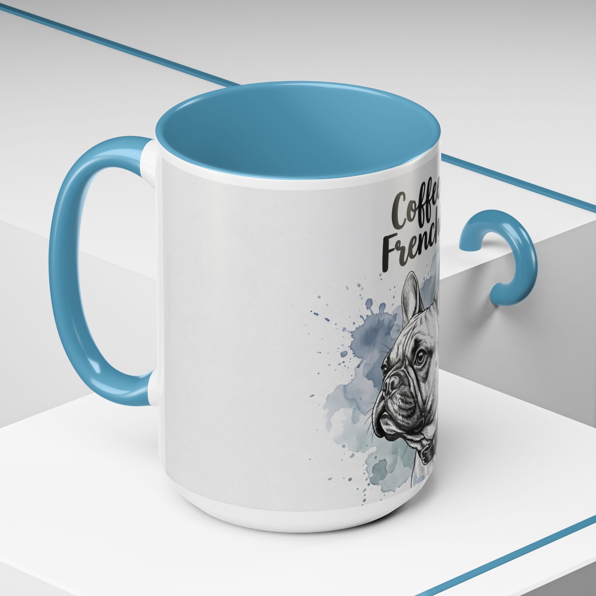 Coffee & Frenchies Mug | French Bulldog Lover Gift | Watercolor Dog Mug