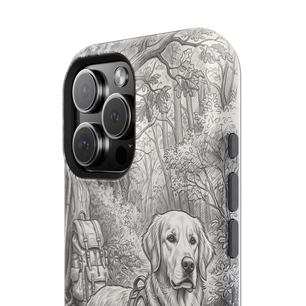 Personalized Golden Retriever Woodland Trail Phone Case — Wireless Charging Cover