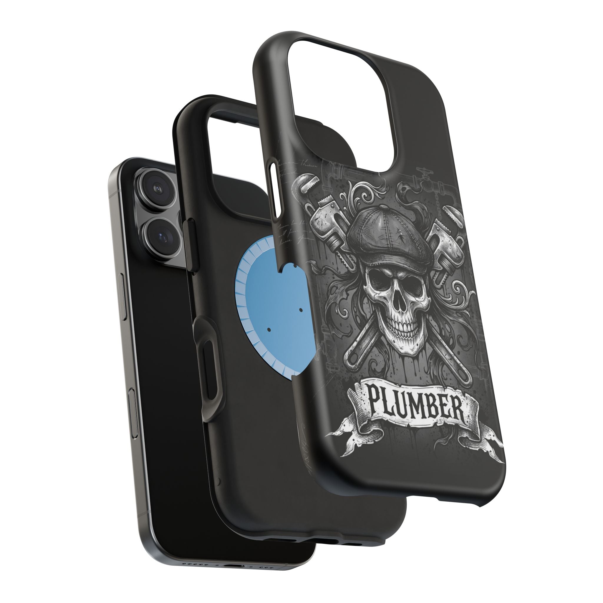 Skull & Wrenches Plumber Phone Case — Wireless Charging Cover
