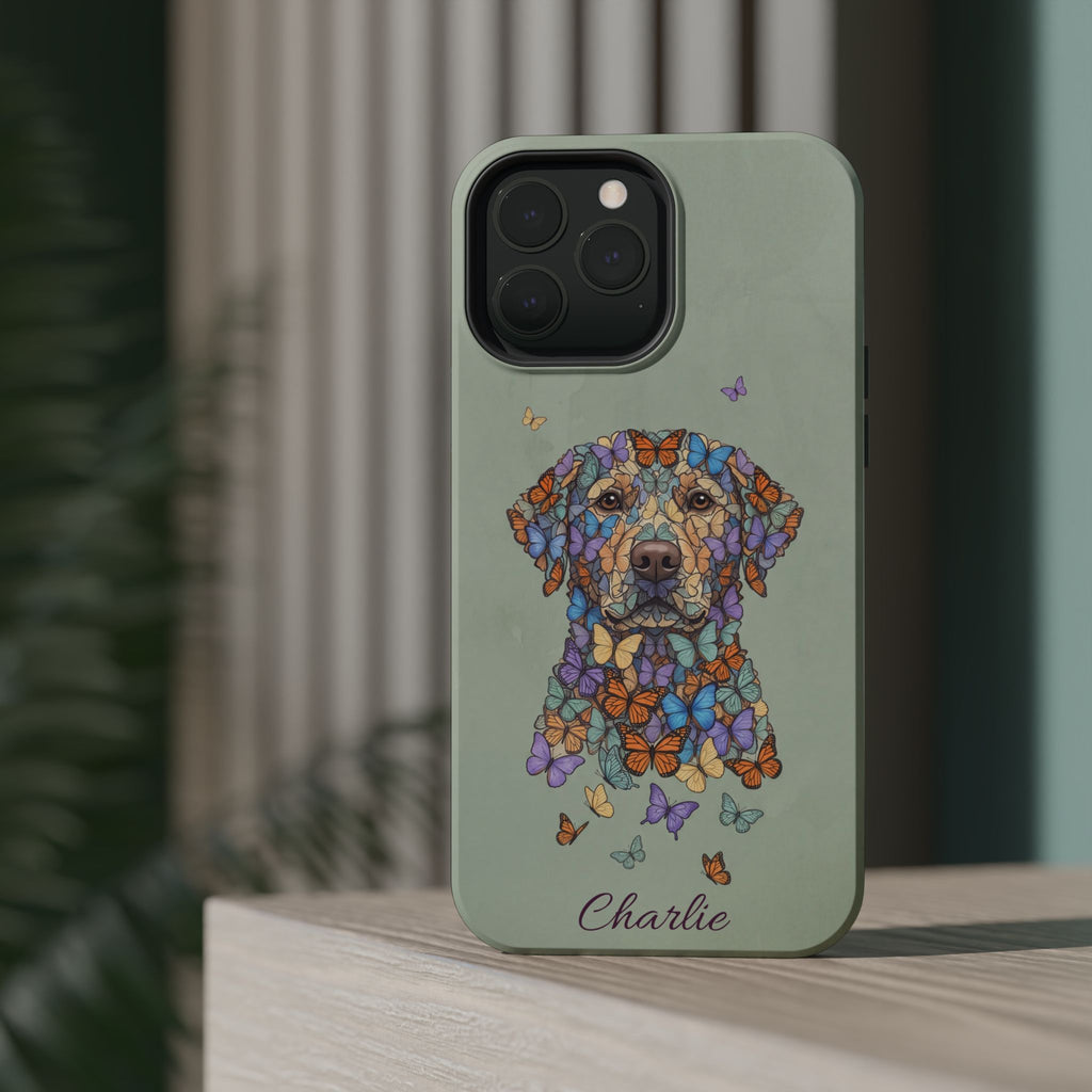 Personalized Butterfly Labrador Phone Case — Tough Magnetic Case with Wireless Charging